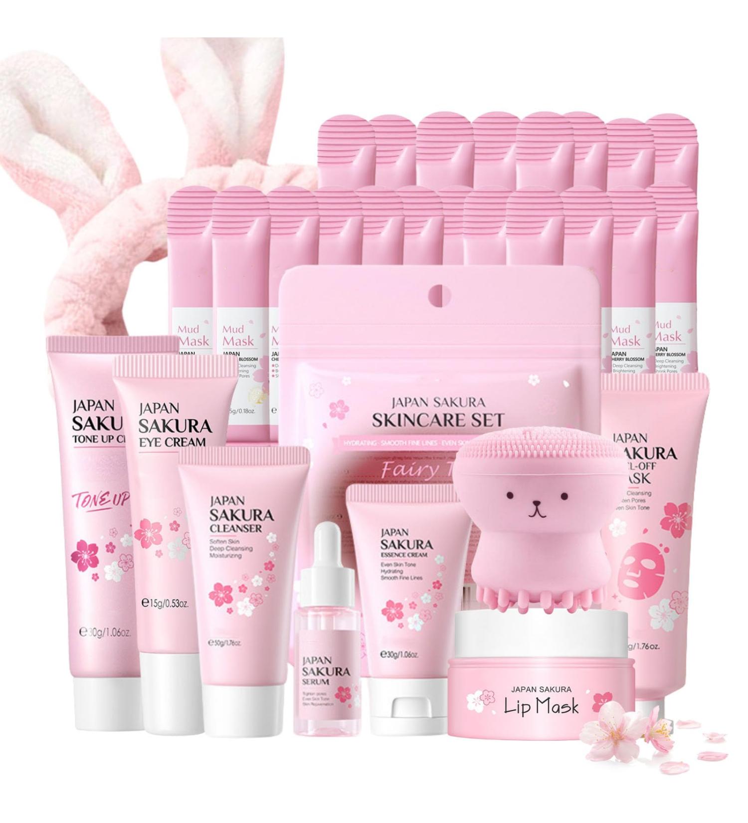 Japan Sakura Skin Care Set for Teen Girls - Evolvique Skin Care for Teens 10-12 - Skincare for Girls 10-12 - Skin Care Kit Gift Set for Women with Cleanser Serum Cream(One Size 8PCS Sakura Scent) Sakura Scent 8PCS - Buy Online on GoSupps.com