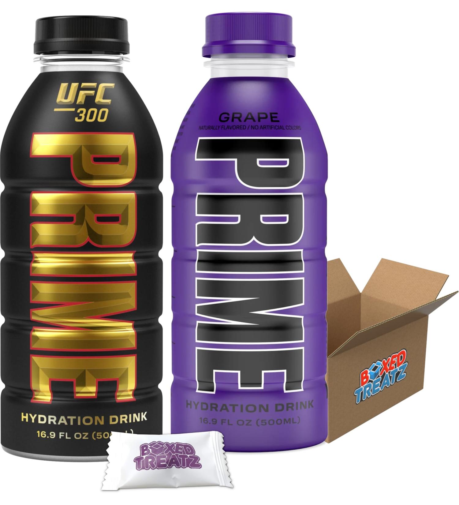 Prime - UFC 300 500ml + Grape 500ml - Energy Hydration Drink Bundle Boxed Treatz - Buy Online on GoSupps.com