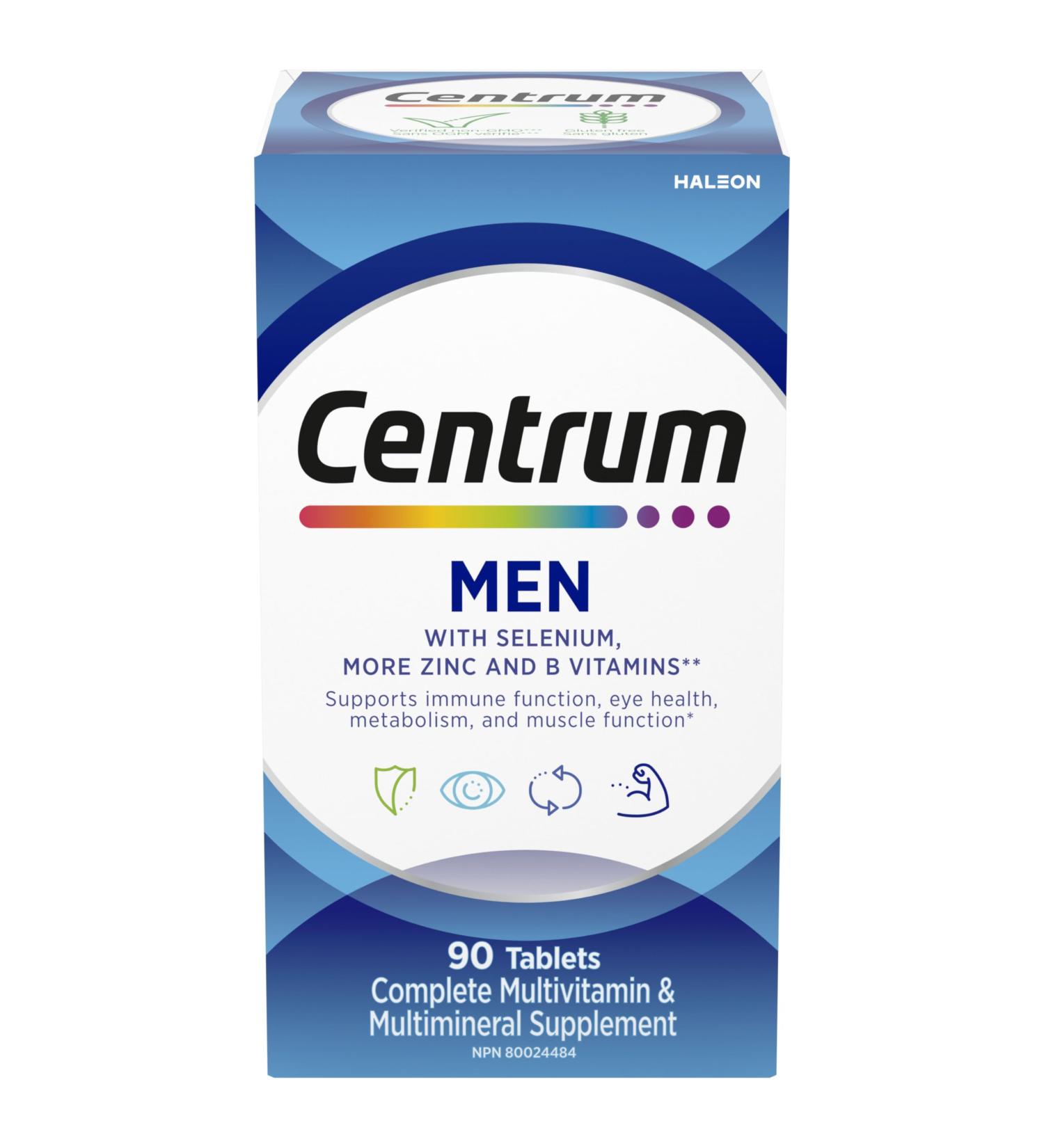 Centrum Men Multivitamins/Minerals Supplement 90 Tablets (Packaging May Vary) 90 count (Pack of 1) Supplement - Buy Online on GoSupps.com