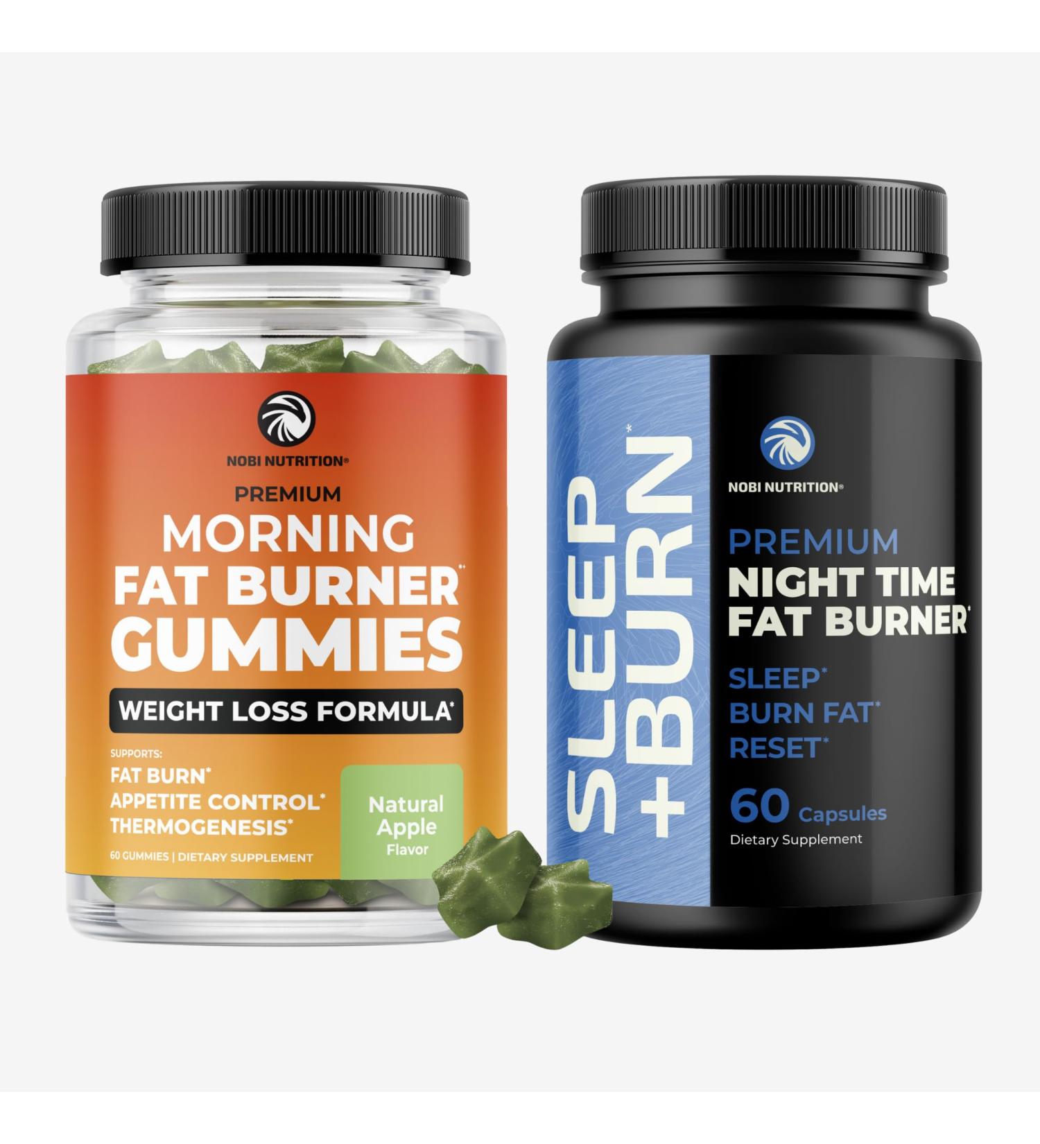 Fat Burner Gummies and Night Time Fat Burner | 24/7 Weight Loss Support with Green Tea & Raspberry Ketones | Appetite Suppressant Metabolism Booster and Belly Fat Reducer | 1 Month Supply - Buy Online on GoSupps.com