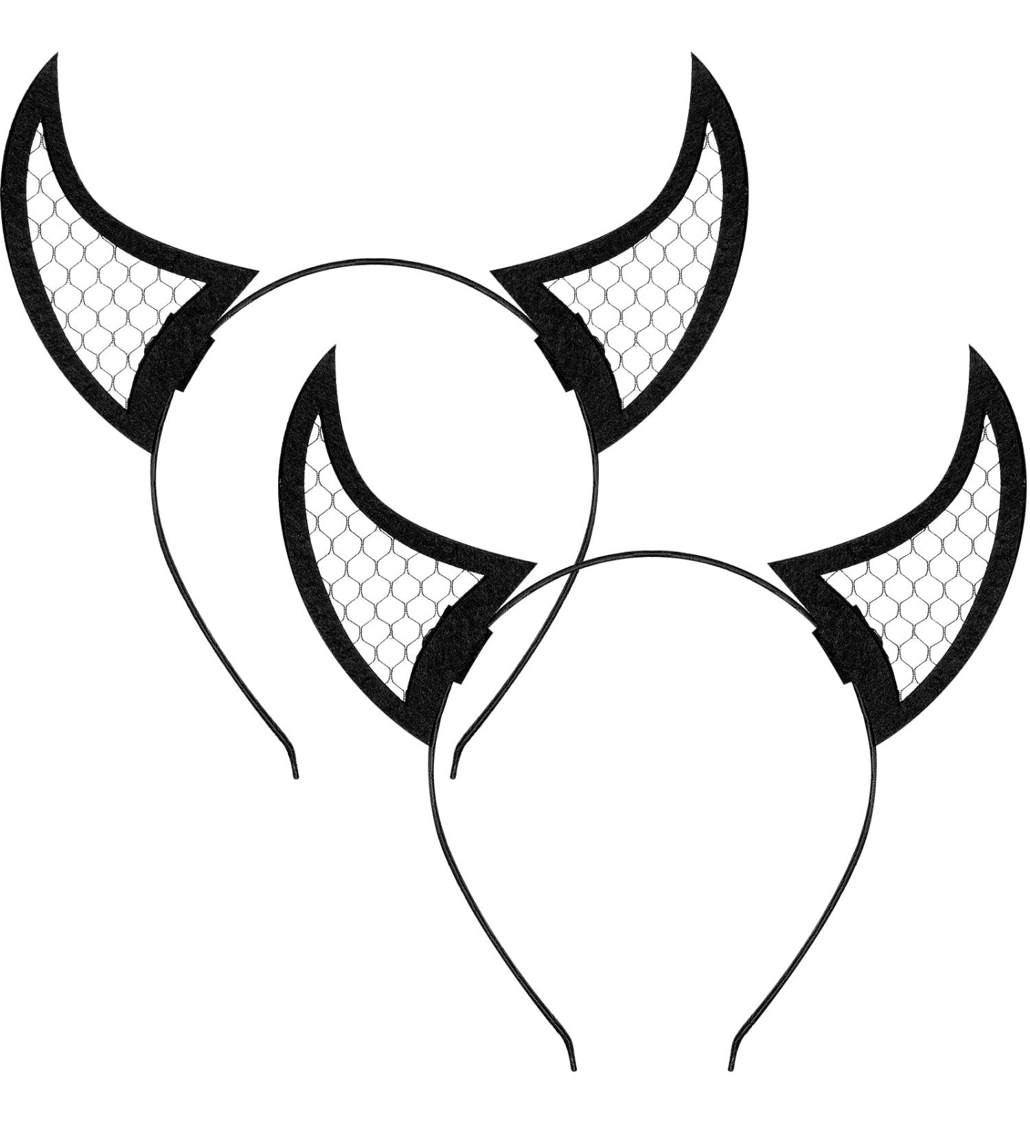 2 Pieces Halloween Cosplay Headband Spider Web Devil Horn Headband Mesh Demon Horns Head Band Black Devil Hair Bands for Women Girls Halloween Costume Fancy Dress Accessories - Buy Online on GoSupps.com