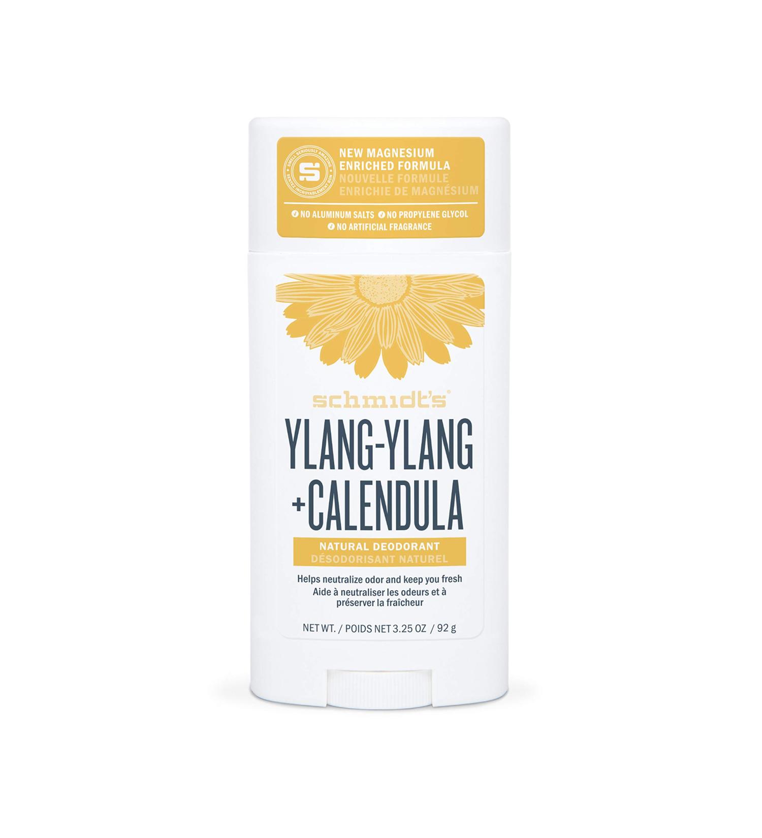 Schmidt's Aluminum-Free Natural Deodorant | Ylang-Ylang & Calendula | 24-Hour Protection | Vegan & Cruelty-Free | 3.25 oz - Buy Online on GoSupps.com