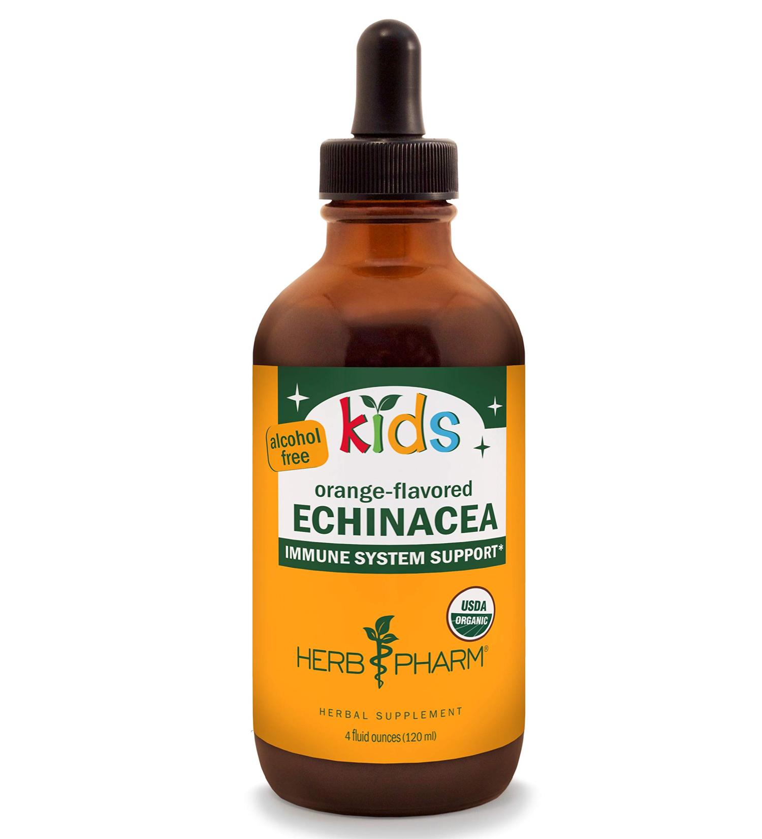 Herb Pharm Kids Echinacea - Alcohol-Free Orange Flavor, 4 fl oz (120 ml) | Immune Support for Children - Buy Online on GoSupps.com