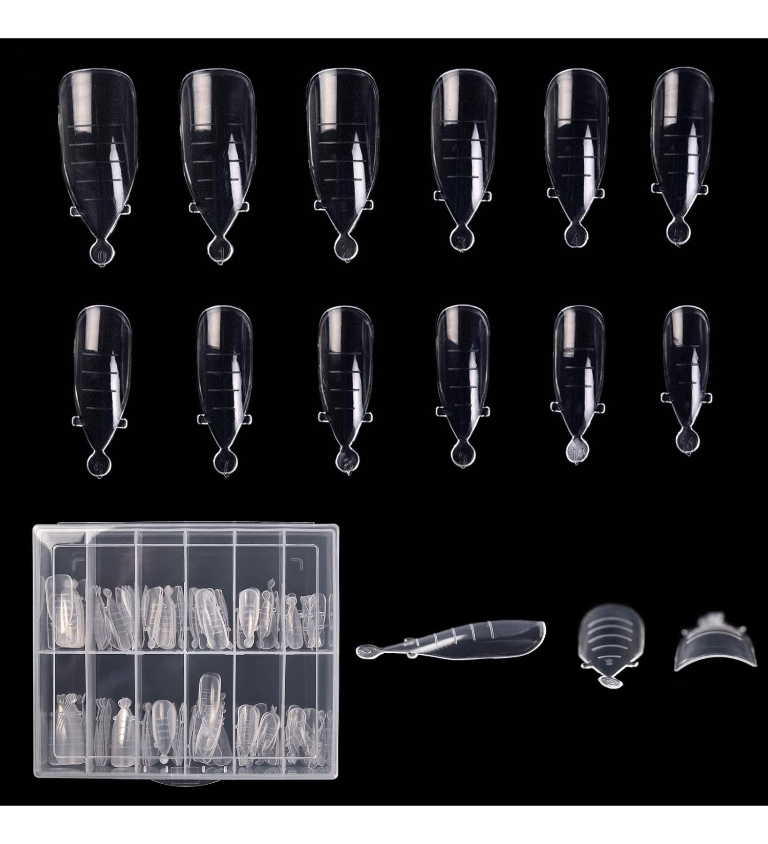 Kads 120 Pieces Transparent Full Cover Dual Nail System Forms - UV Gel Acrylic Nail Tips with Scale for Extensions | Model 9 - Best for Nail Art - Buy Online on GoSupps.com
