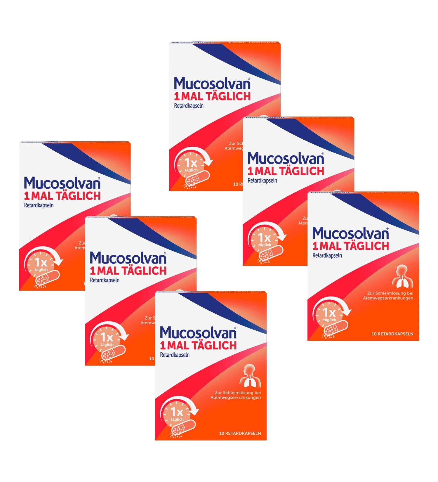 MUCOSOLVAN 75mg Ambroxol Capsules - 1x Daily Sustained Release - Cough Expectorant - 60 Caps for International Shipping - Buy Online on GoSupps.com