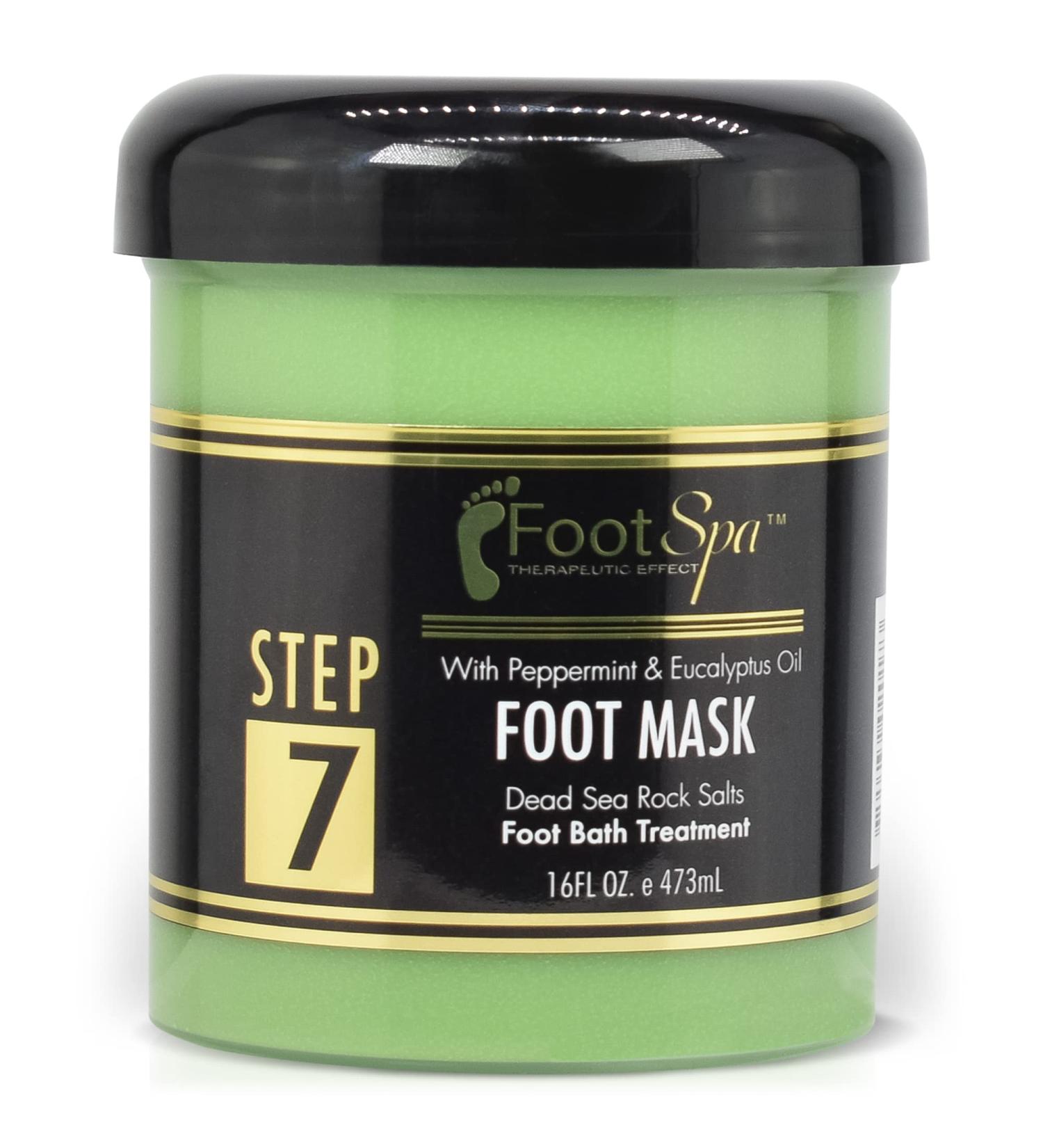 FOOT SPA - Cream Mask for foot, 16 Oz With Peppermint and Eucalyptus Oil - Pedicure Massage for Tired Feet and Body, Hydrating, Fresh Skin - Infused with Hyaluronic Acid, Amino Acids 16 Ounce