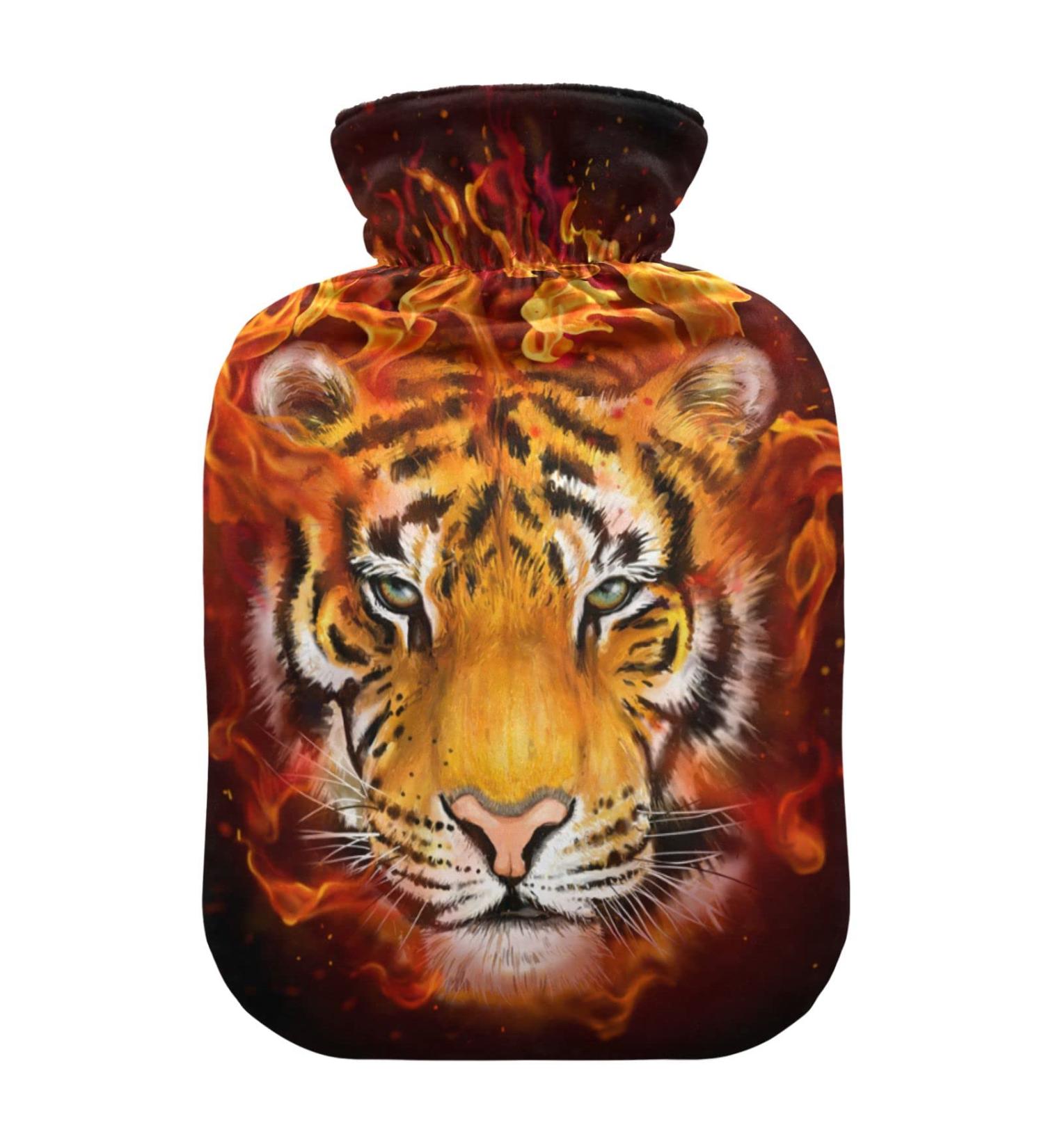 YOUJUNER Fire Tiger Hot Water Bottle - Large 2L Bed Warmer for Soothing Relief | International Shipping Available - Buy Online on GoSupps.com