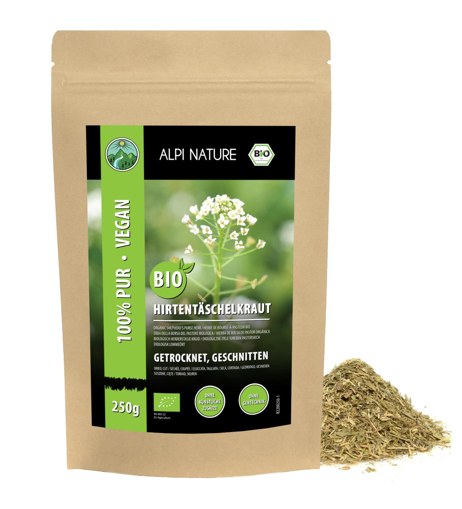 Alpi Investment OOD ORGANIC shepherds purse herb dried 250g shepherds purse herb organically cut shepherds purse herb from the wild collection shepherds purse herb 100 natural shepherds purse herb tea - Buy Online on GoSupps.com