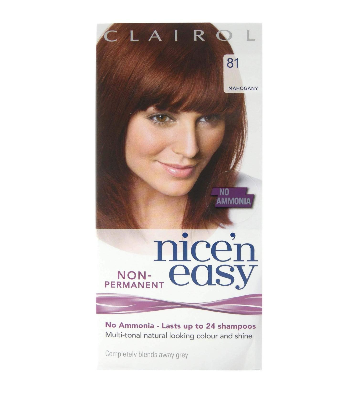 Clairol Nice'n Easy No Ammonia Hair Dye 81 Mahogany 81 Mahogany 1 Count (Pack of 1)