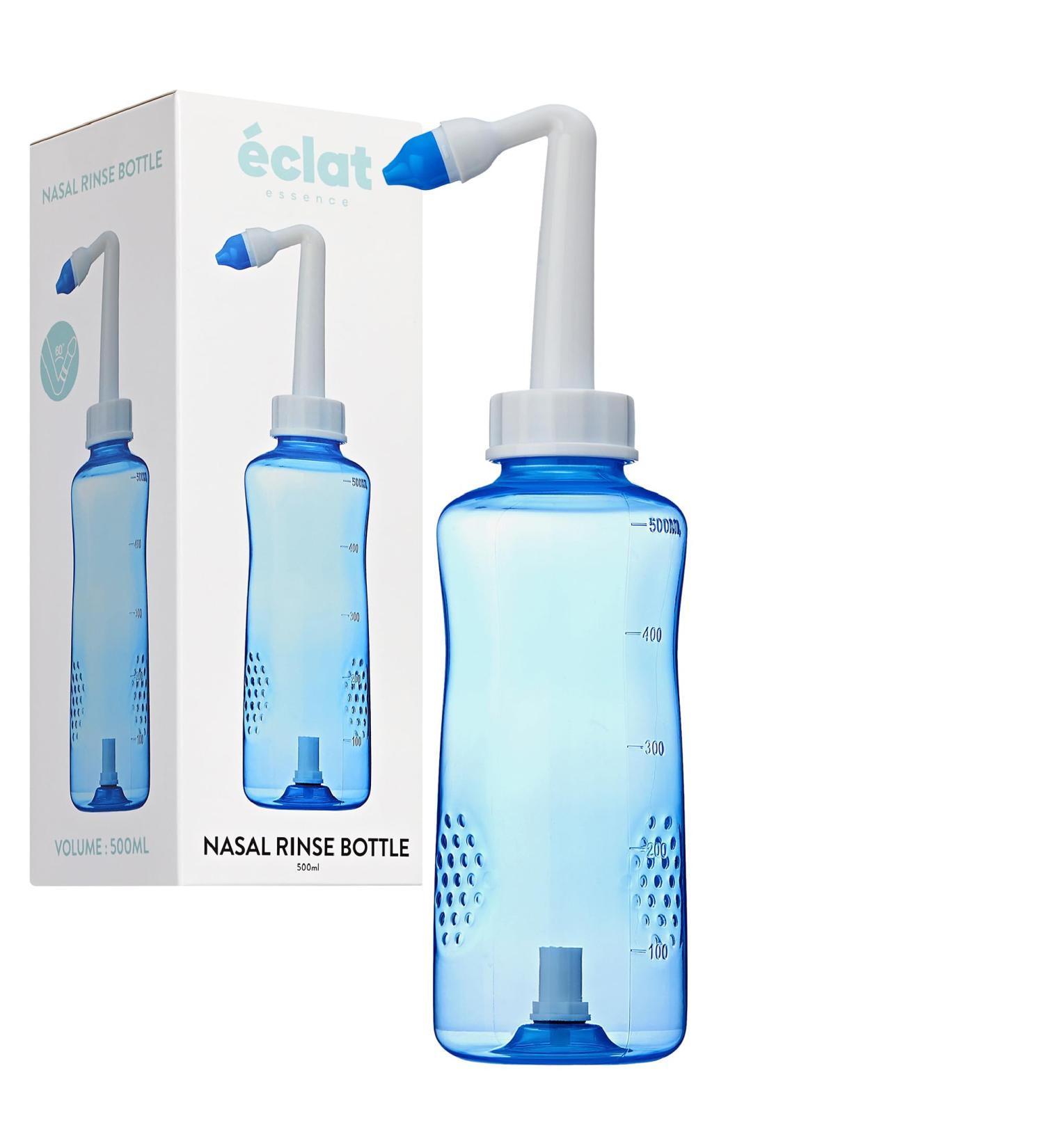 ECLAT Nasal Rinse Bottle - Gentle Pressure Nasal Irrigation, Total Control Smart Auto Flow On/Off Valve, BPA-Free Nose Wash Cleaner Sinus Clearer for Kids & Adults (500mL, Bottle Only) - Buy Online on GoSupps.com
