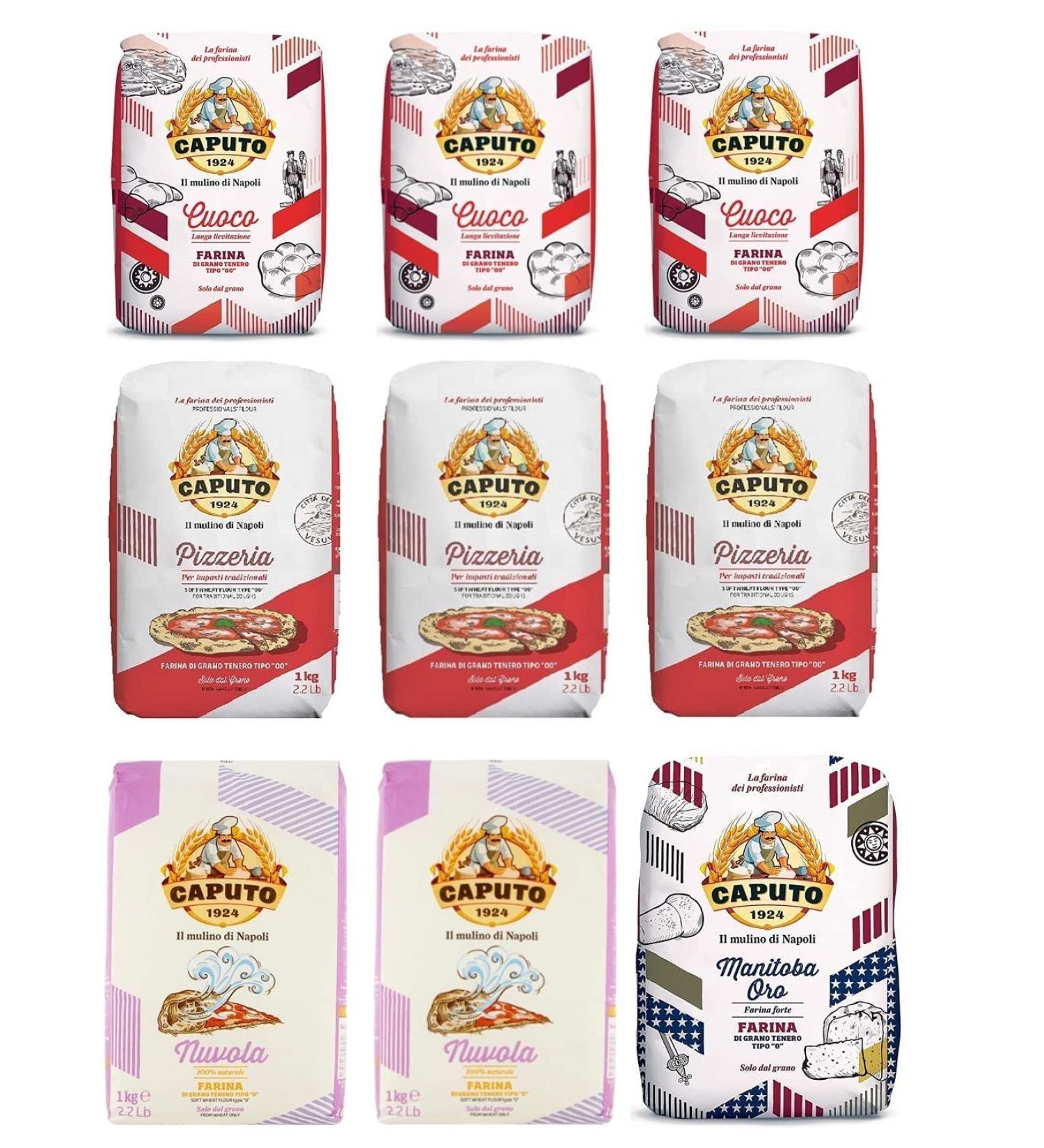 Antimo Caputo Testpakket Flour Molino Caputo Nuvola Pizzeria Cuoco Manitoba pizzameel meel 9 x 1 kg - Buy Online on GoSupps.com