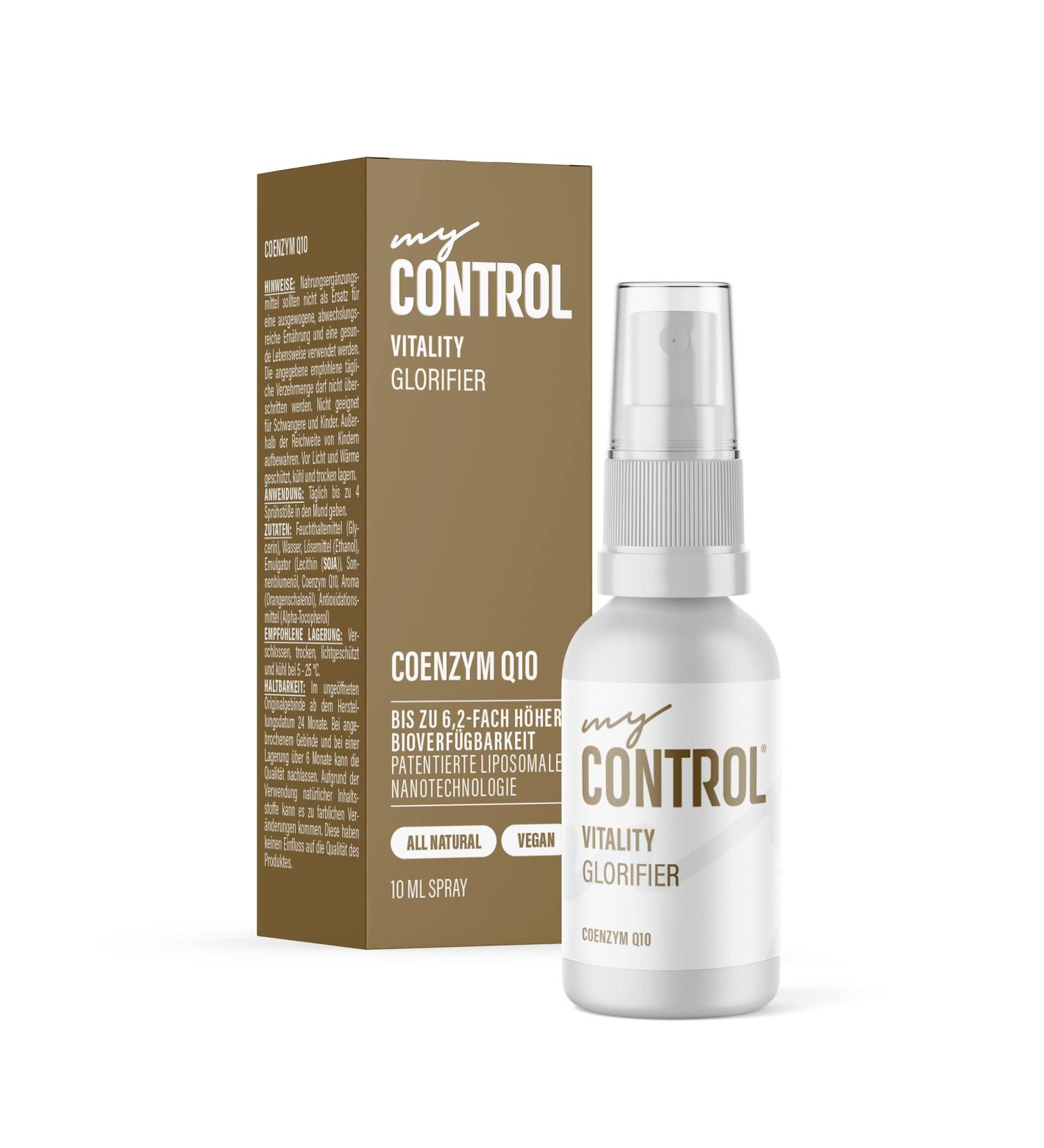 My Control Vitality Coenzyme Q10 Spray 10ml | Anti-Aging | 6.2x Bioavailability | Supports Energy Metabolism & Reduces Oxidative Stress - Buy Online on GoSupps.com