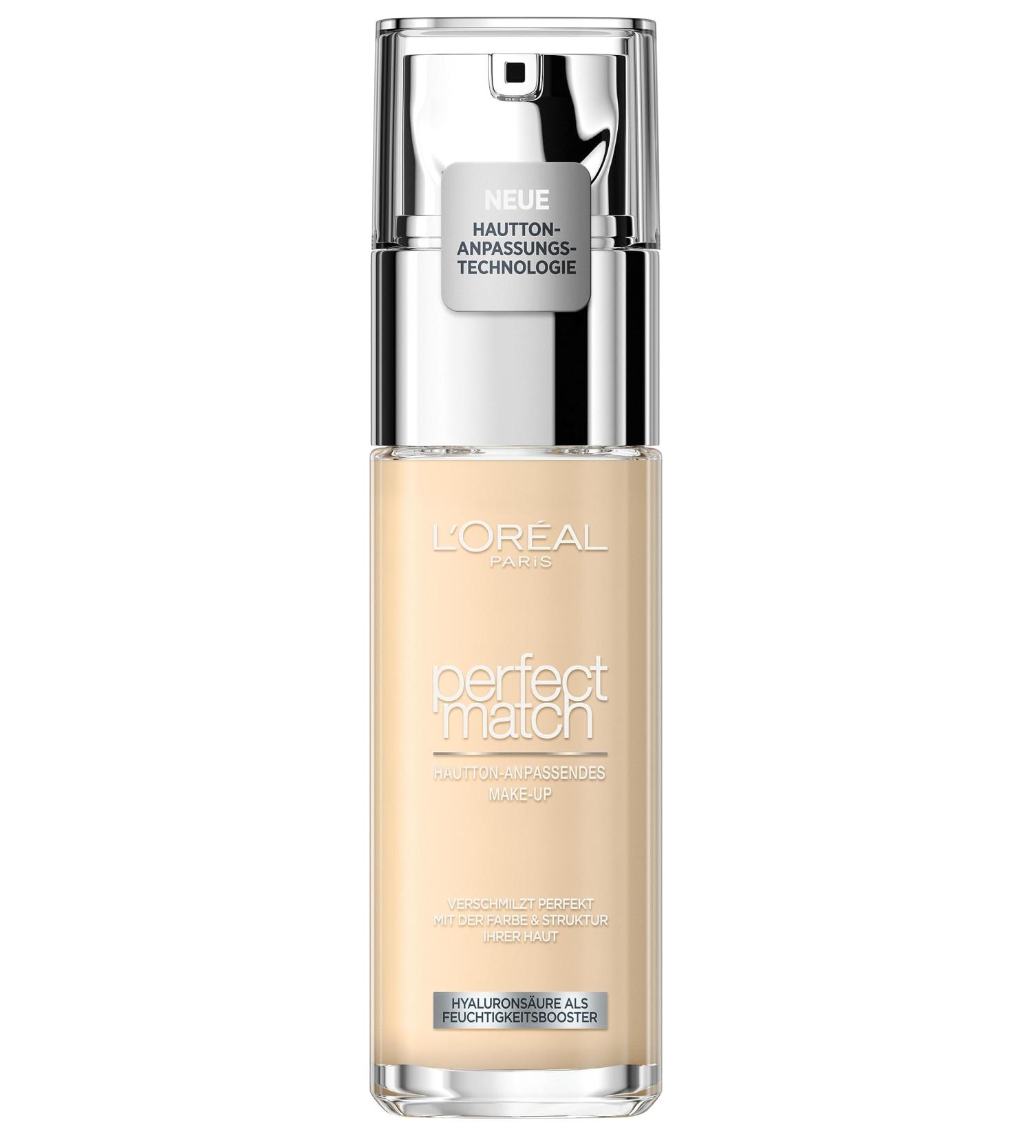L'Or al Paris Perfect Match Liquid Foundation with Hyaluronic Acid & Aloe Vera - No. 0.5.N Porcelain 30ml | Buy Internationally - Buy Online on GoSupps.com