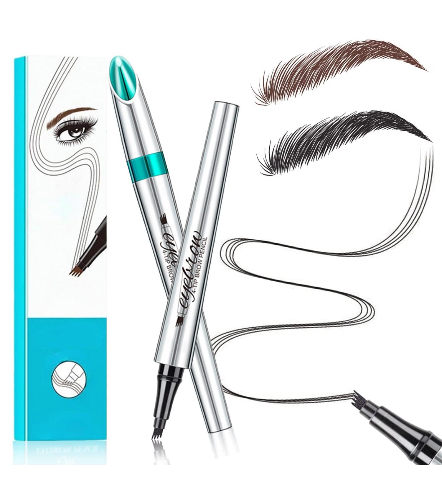2PCS Upgraded Microblading Eyebrow Pen 3D Waterproof Microblading Eyebrow Pencil 4 Tipped Precise Brow Pen Long-lasting Natural Makeup Fine Stroke Eyebrow Pencil(02+04) - Buy Online on GoSupps.com