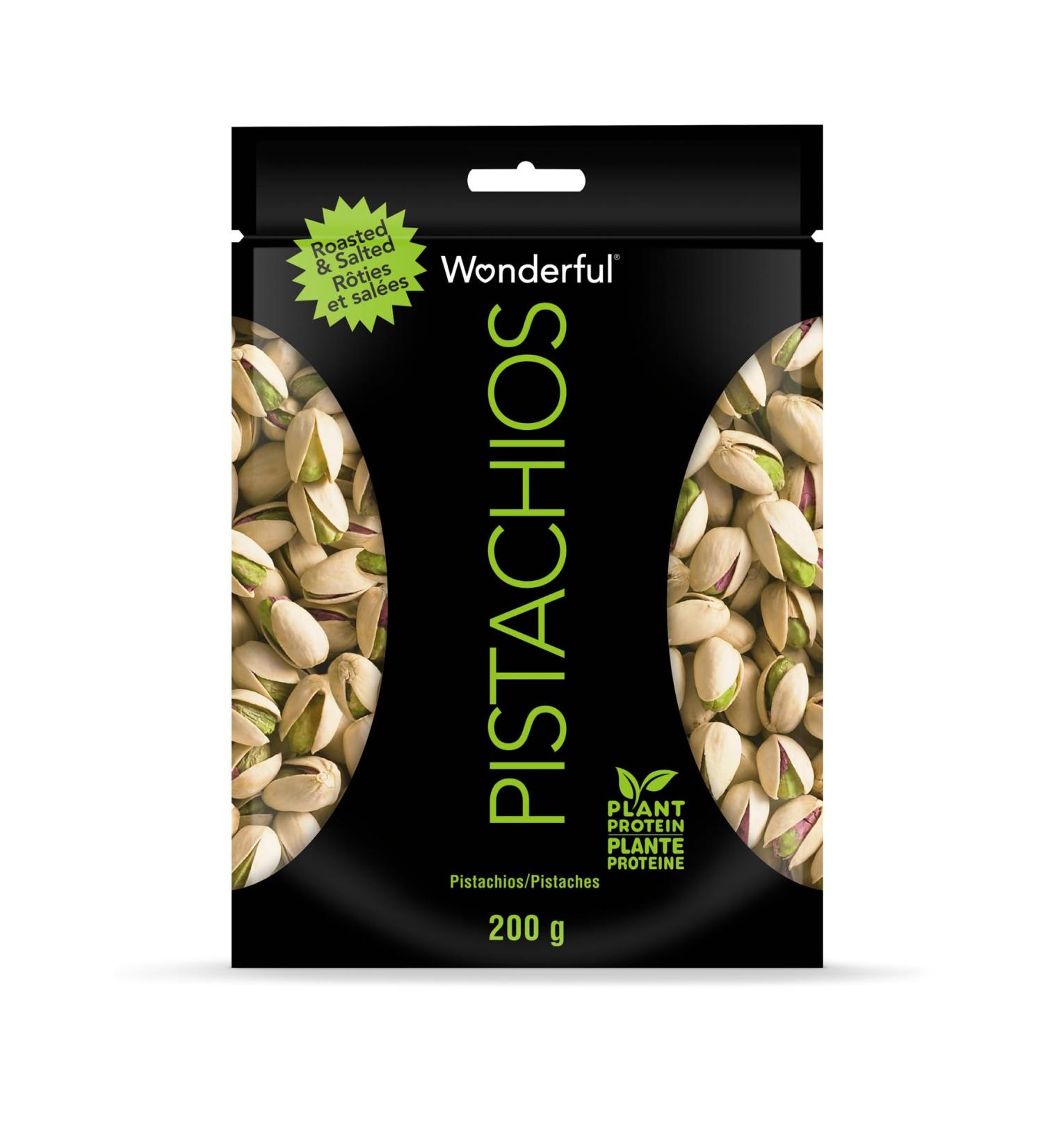 Wonderful Pistachios in Shell Roasted and Salted 200 g Resealable Pouch - Buy Online on GoSupps.com