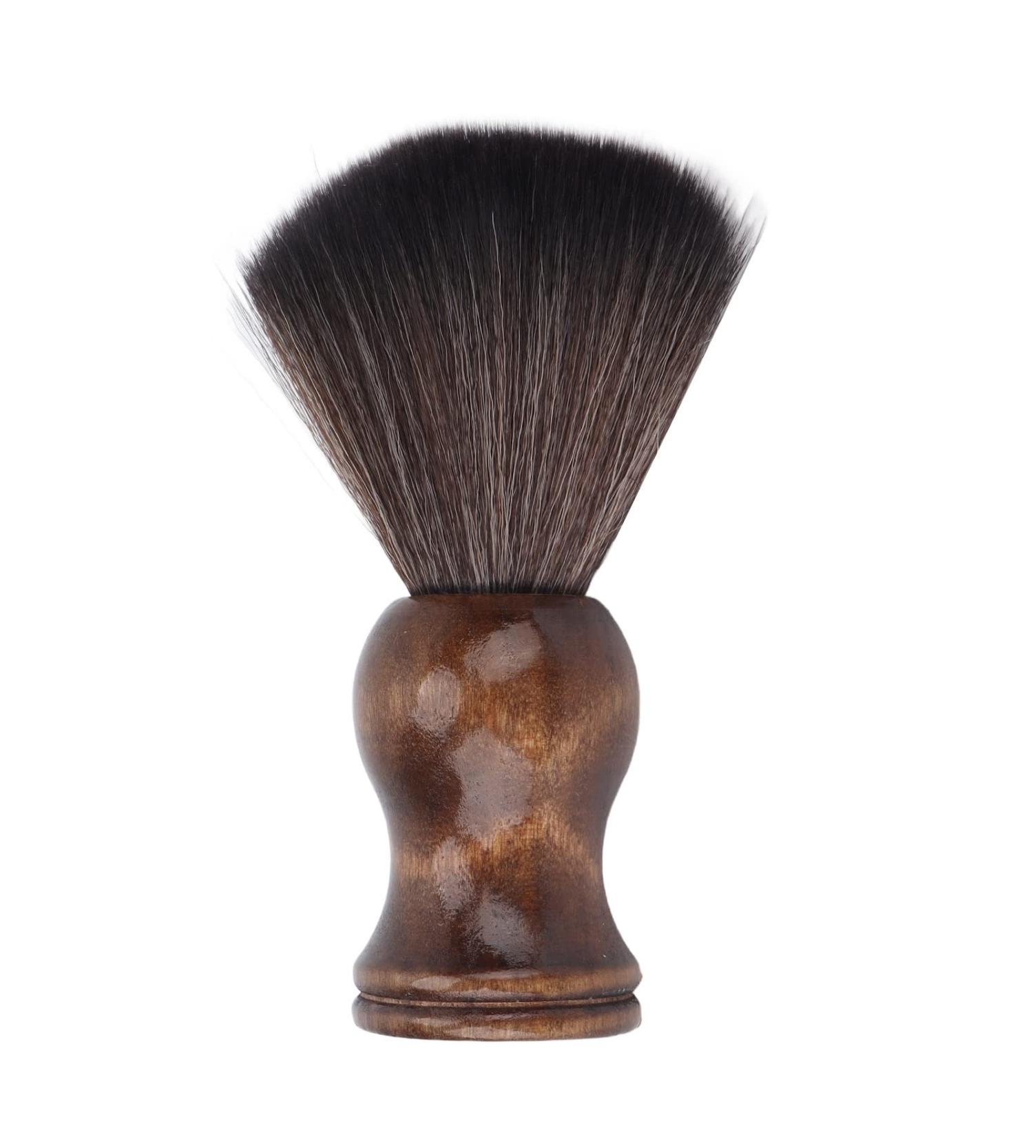 Hair Shaving Brush | Wooden Handle Soft Nylon Neck Dusting Brush for Men - Perfect for Shaving & Grooming - Buy Online on GoSupps.com