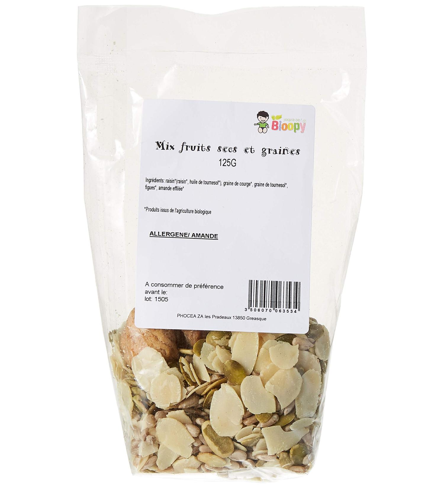 BIOOPY Mix Fruits Secs/Graines Bio 125 g - Lot of 6 - Buy Online on GoSupps.com