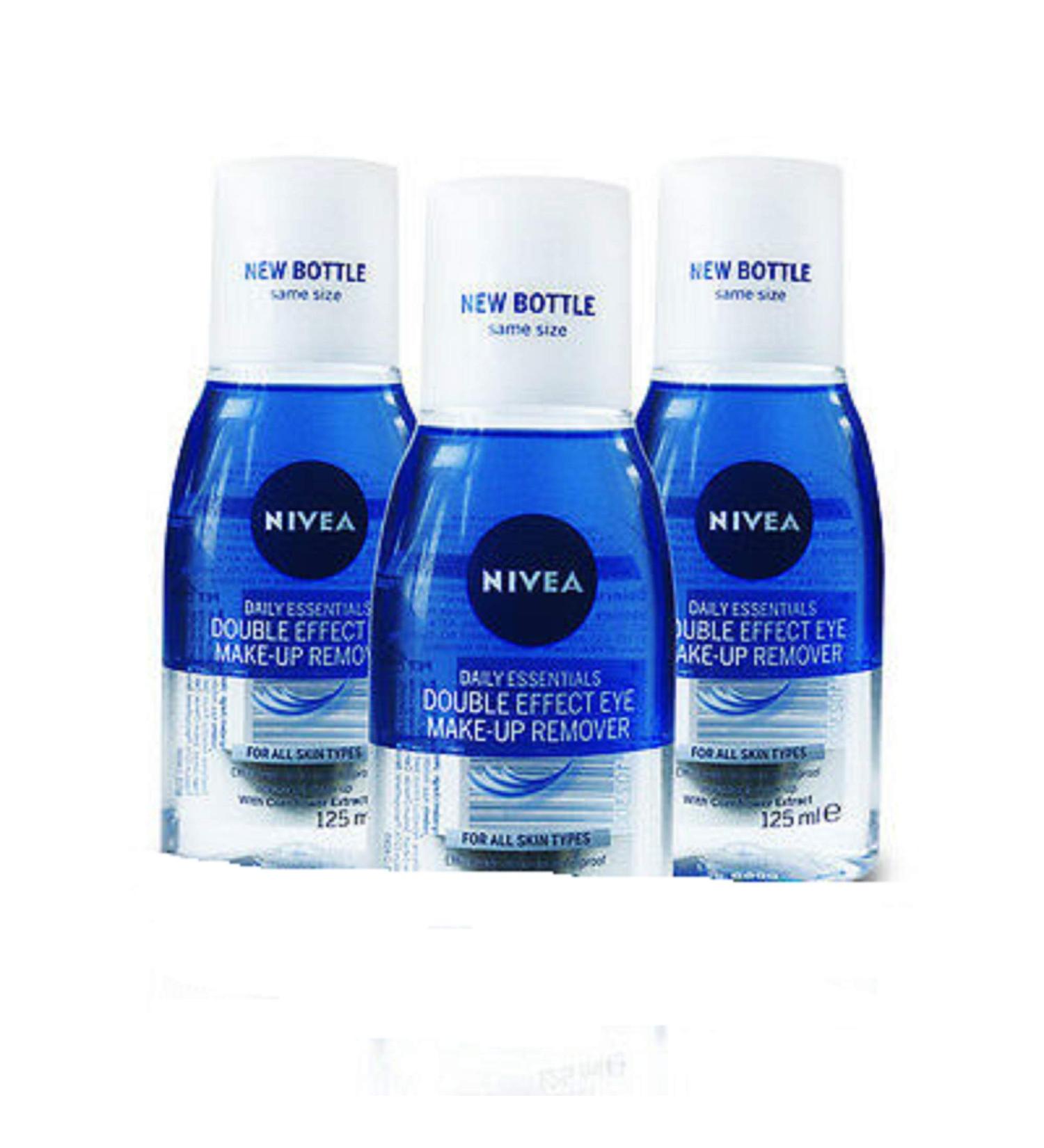 NIVEA Double Effect Eye Make-up Remover, 125 ml (Pack of 3)