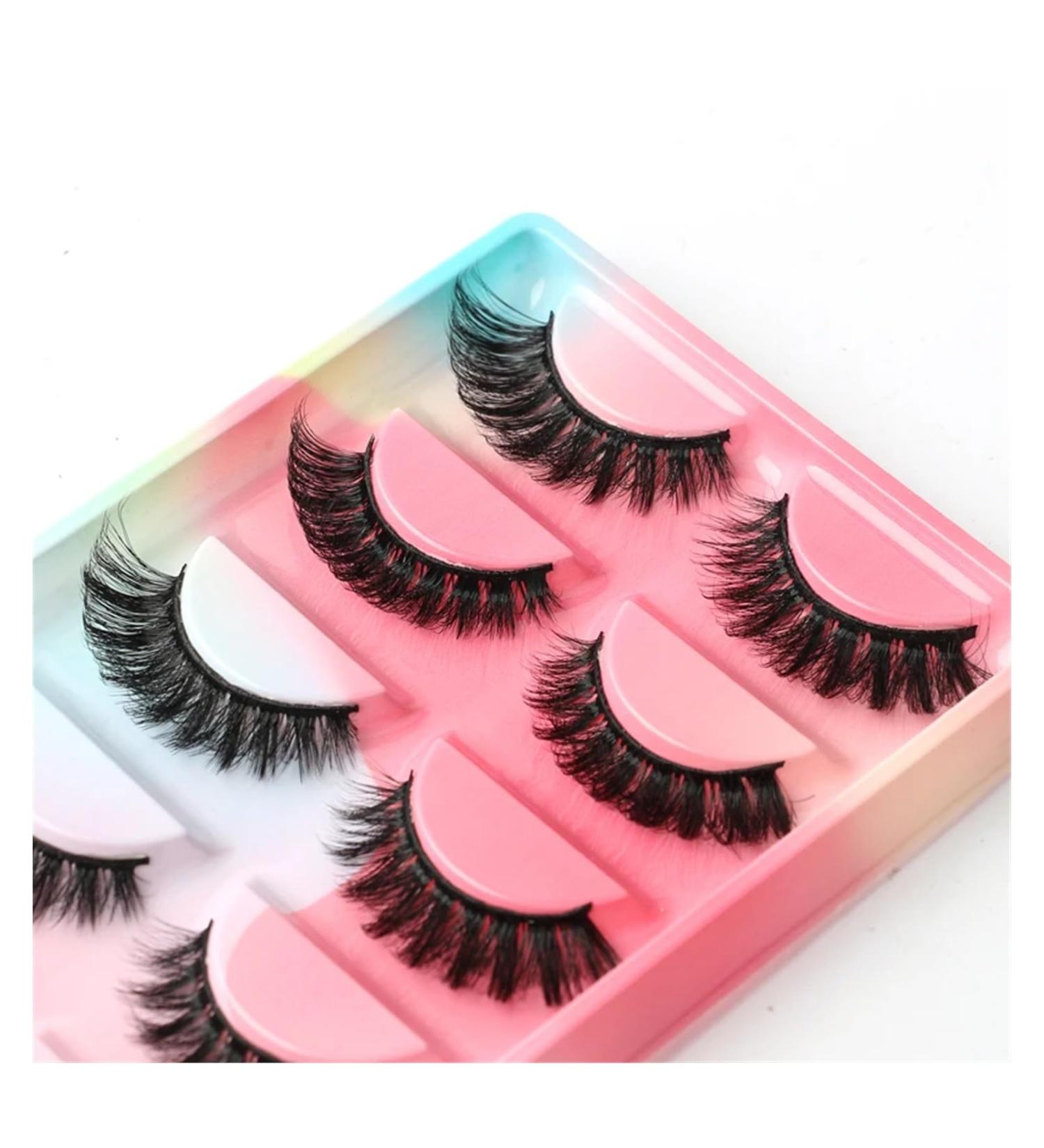 UAMOU 2/20/100 Boxes Mink Lashes Eyelashes 5 pairs Natural Curly Fake Eyelashes Thick Maquiagem Lash Extension Makeup Tools Cheerfully (Color : 5 pairs G610CS-01 Size : 50 boxes) - Buy Online on GoSupps.com