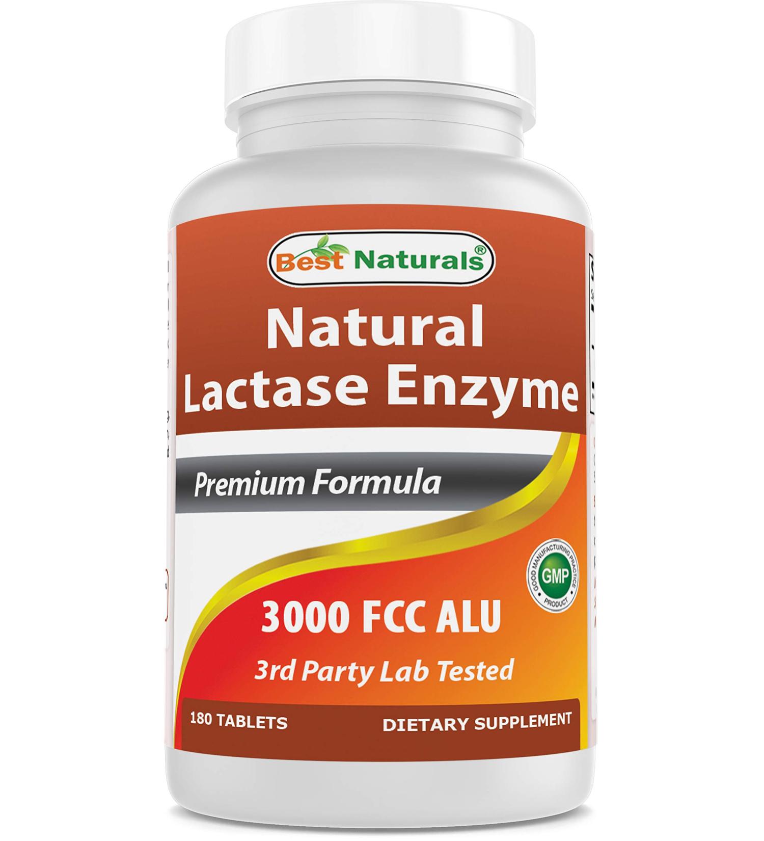 Best Naturals Fast Acting Lactase Enzyme Tablet 3000 FCC ALU - 180 Count | Digestive Support Supplement - Buy Online on GoSupps.com