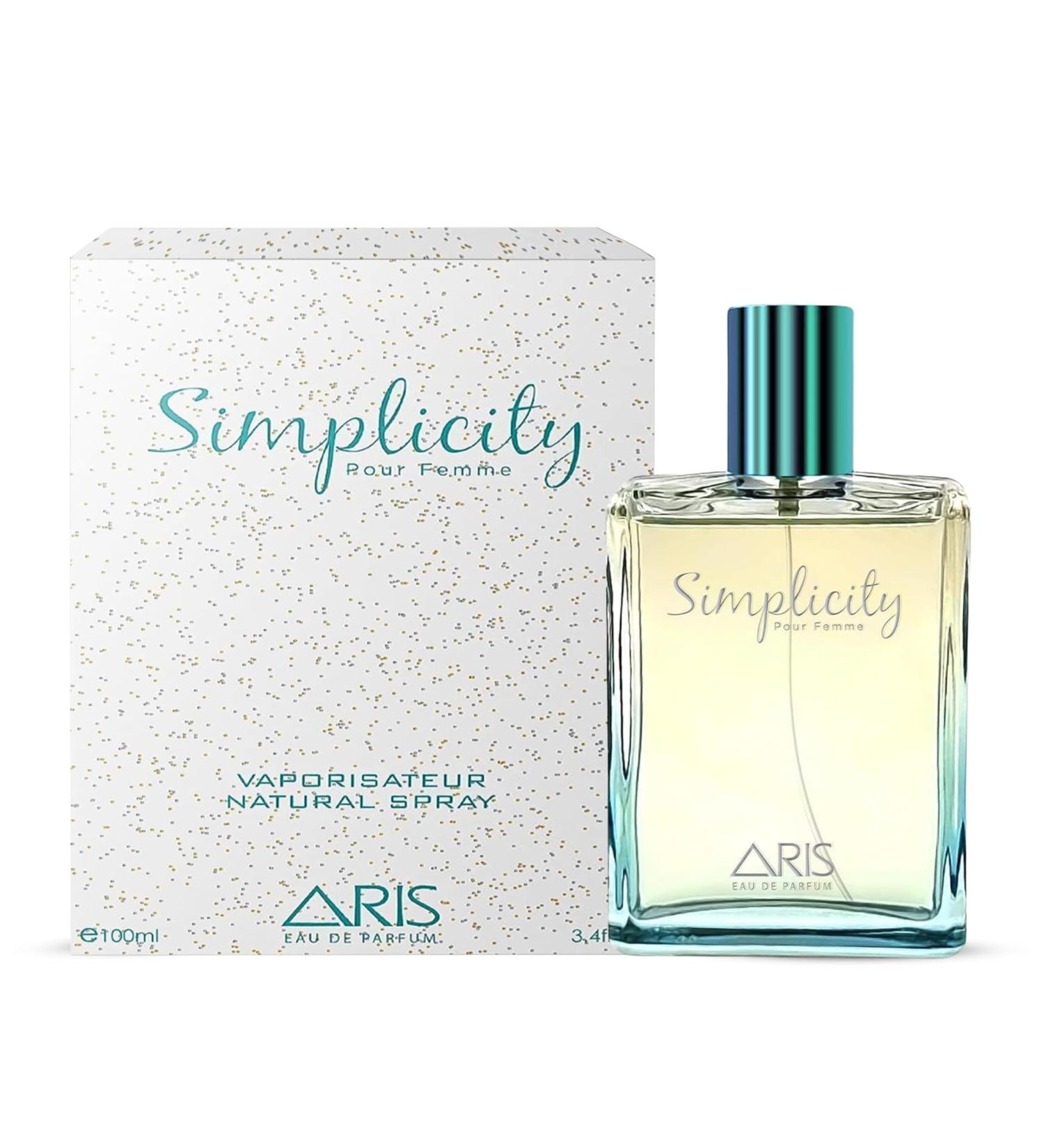 ARIS Simplicity Eau de Parfum Spray | EDP Women's Fragrance| Cologne for Women | Perfumes for Women | Jasmine and Patchouli Fragrance | Long-lasting Perfume for Women | Travel Size | 100ml - Buy Online on GoSupps.com