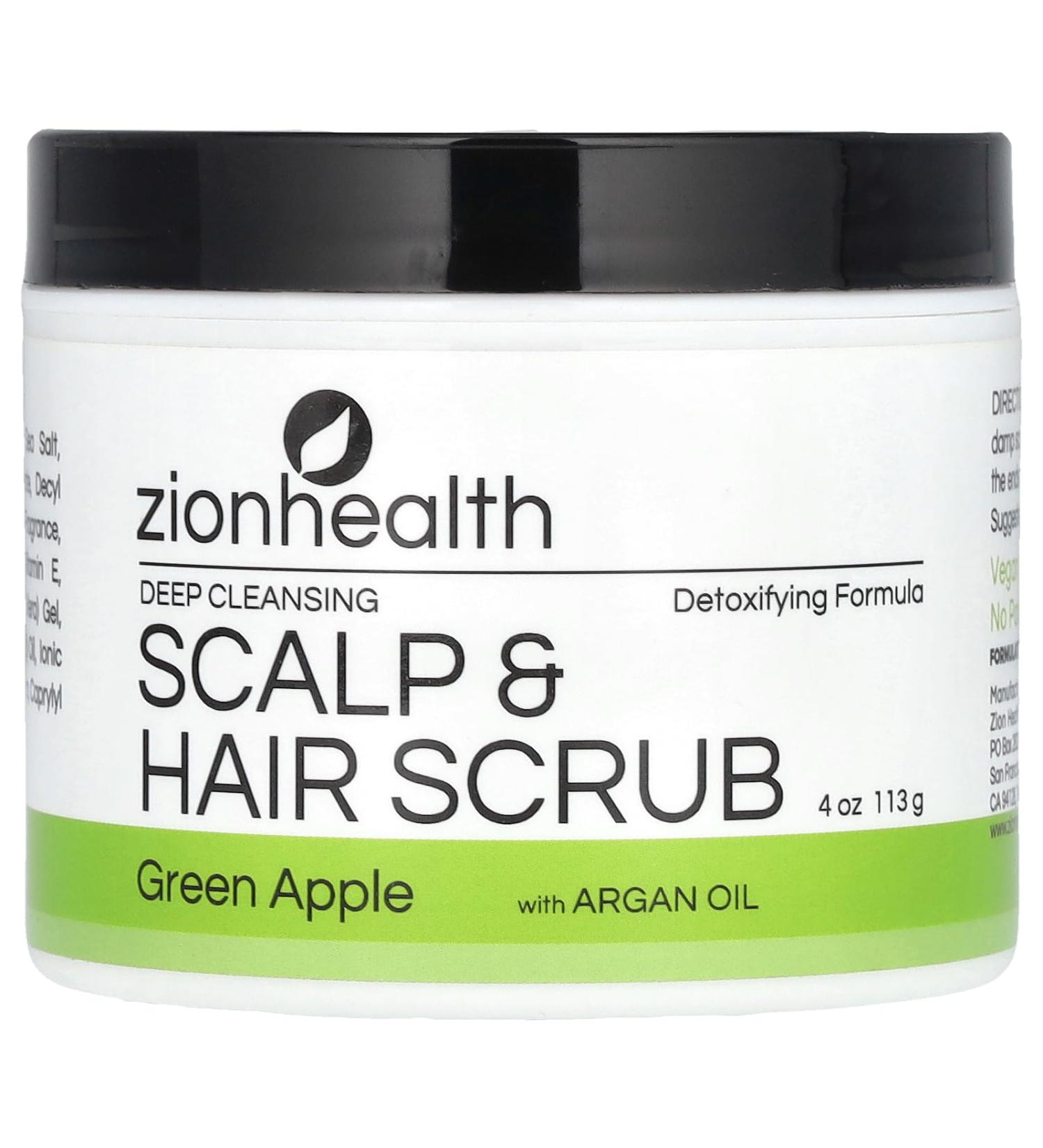 Zion Health Adama Minerals Deep Cleaning Hair Scrub - Green Apple 4 oz | Nourish & Revitalize Hair - Buy Internationally - Buy Online on GoSupps.com