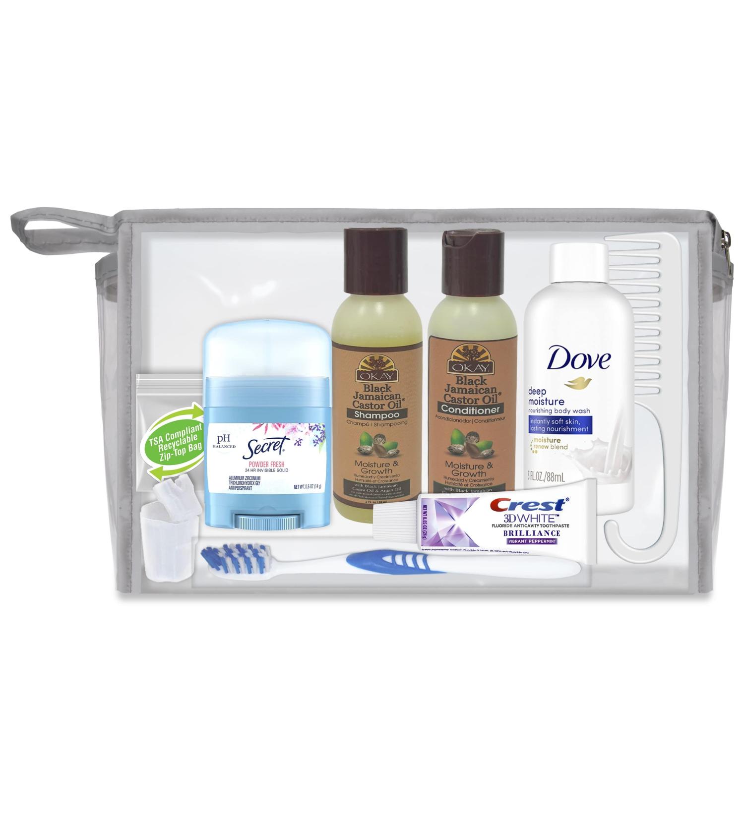 Convenience Kits International Women s Deluxe 10 PC Set | OKAY Black Jamaican Castor Oil Hair & Body Essentials | Travel-Size Must-Haves - Buy Online on GoSupps.com