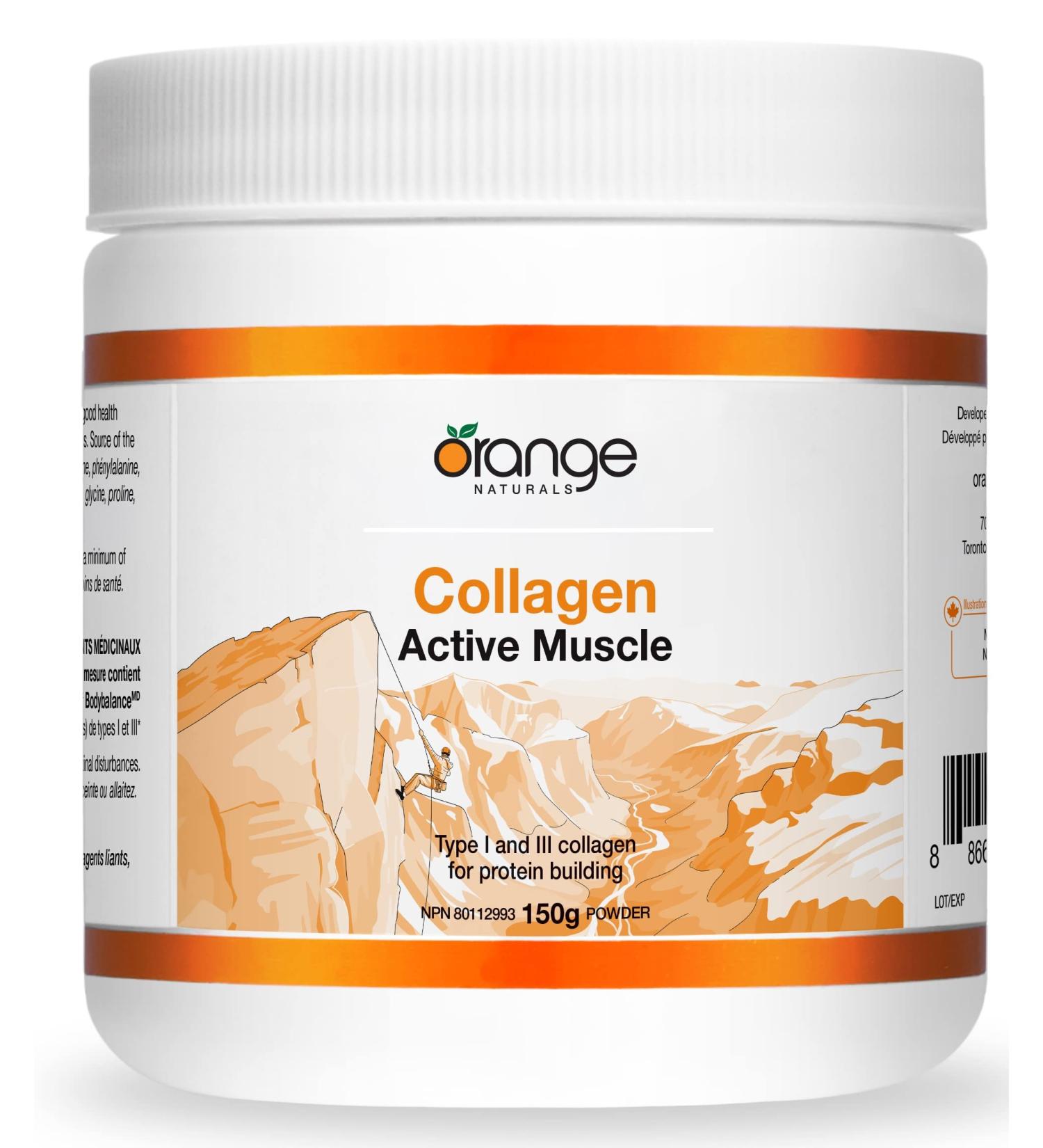 Orange Naturals - Collagen Active Muscle 150g Powder - Bioactive Collagen Peptides Powder - Hydrolyzed Collagen Protein Powder - Collagen Supplement Powder -Hydrolyzed Collagen Powder-Collagen Powder 150 g (Pack of 1) - Buy Online on GoSupps.com