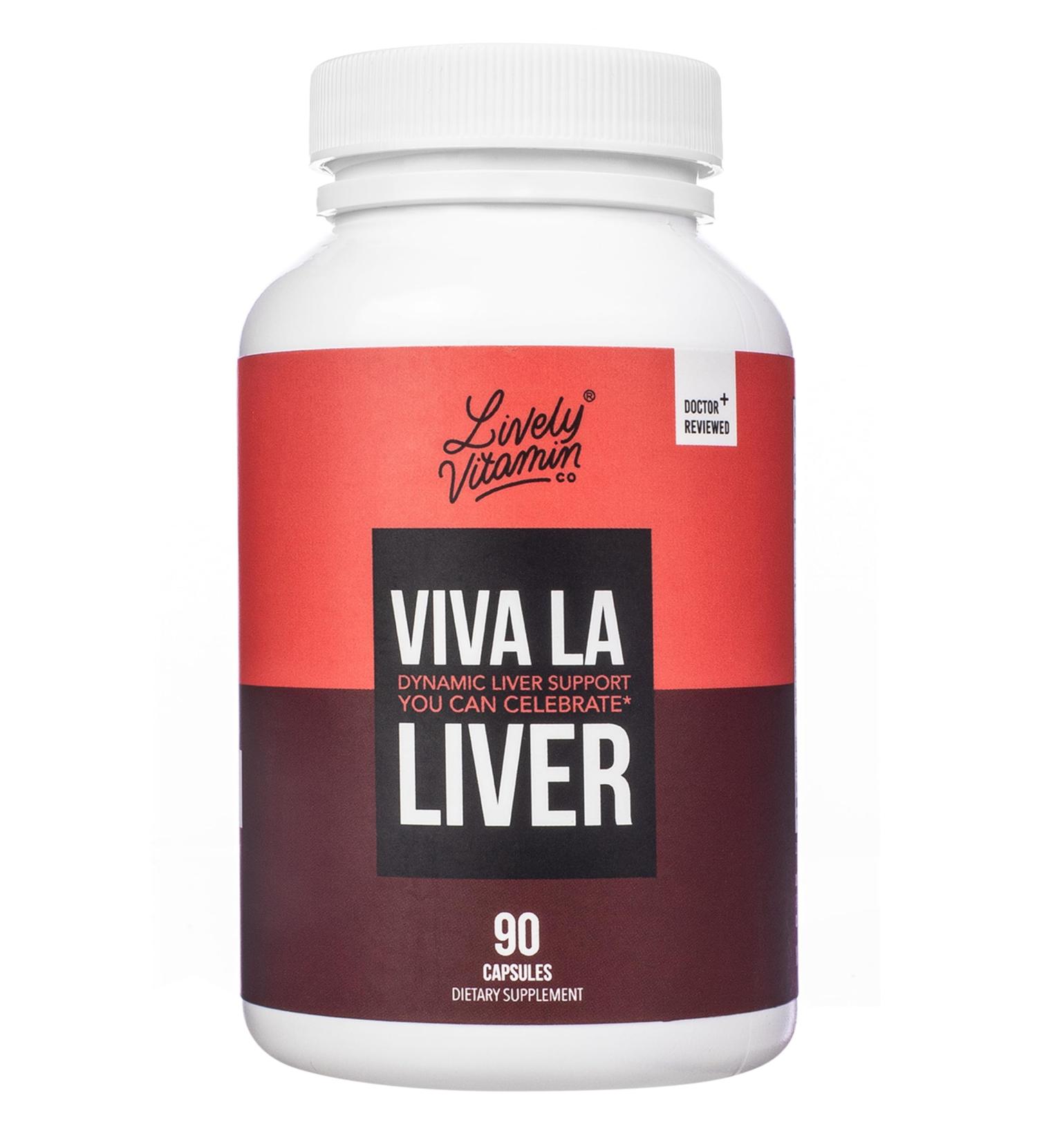 LIVELY VITAMIN CO. Viva La Liver - Detox & Cleanse - Enhance Liver Function Immunity & Cognitive Clarity - 90 Capsules for Healthy Weight & Inflammation Support - Buy Online on GoSupps.com
