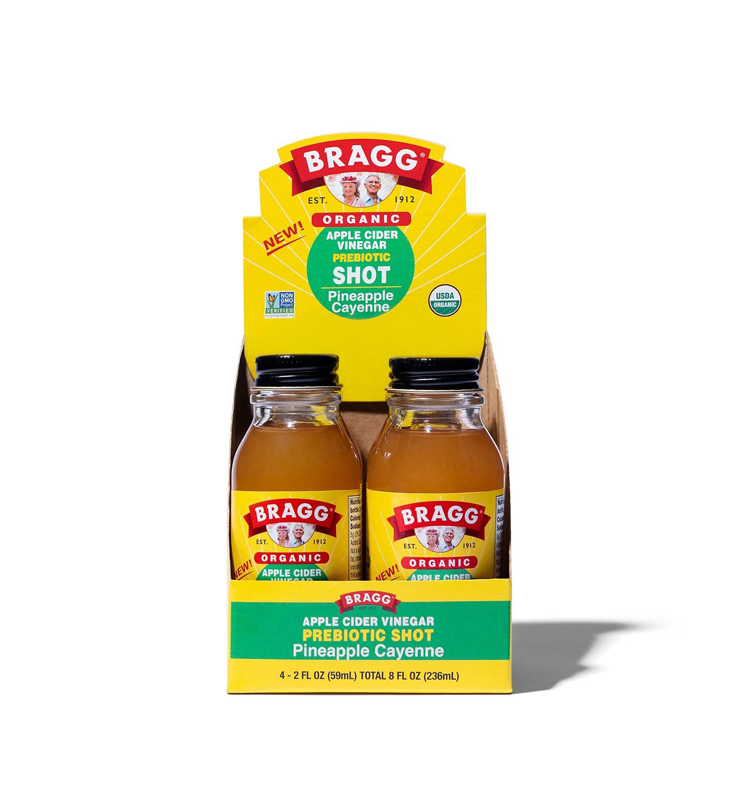 Bragg Organic Apple Cider Vinegar Shot - Pineapple Cayenne 2 Oz (Pack of 4) - USDA Certified - Buy Online on GoSupps.com