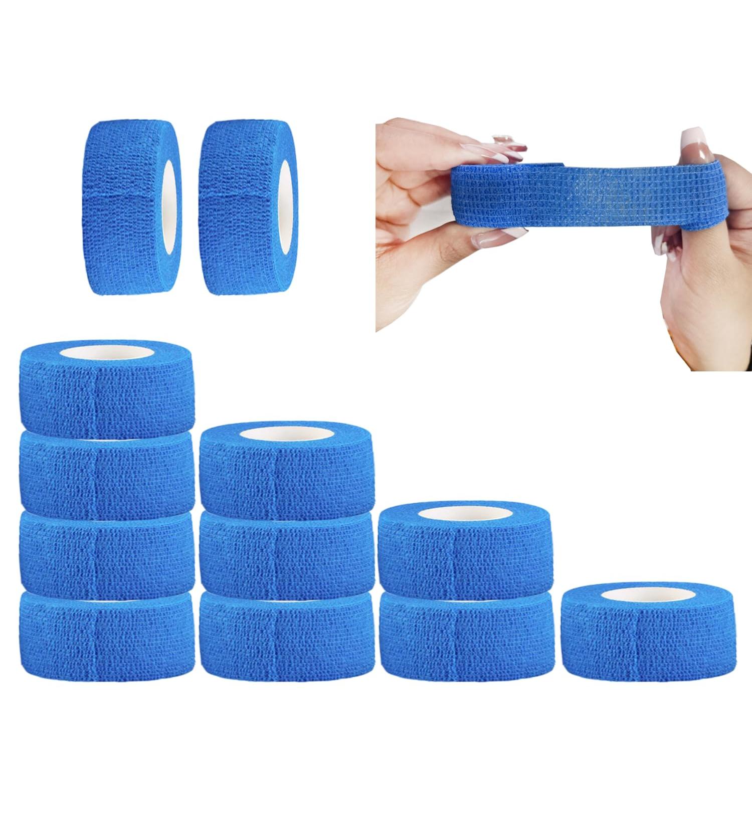 Anampion Self-Adhesive Bandage - 12 Rolls 2.5cm x 4.5m | Elastic Sports & Vet Wrap | Blue Color - Ideal for Wrist Support - Buy Online on GoSupps.com