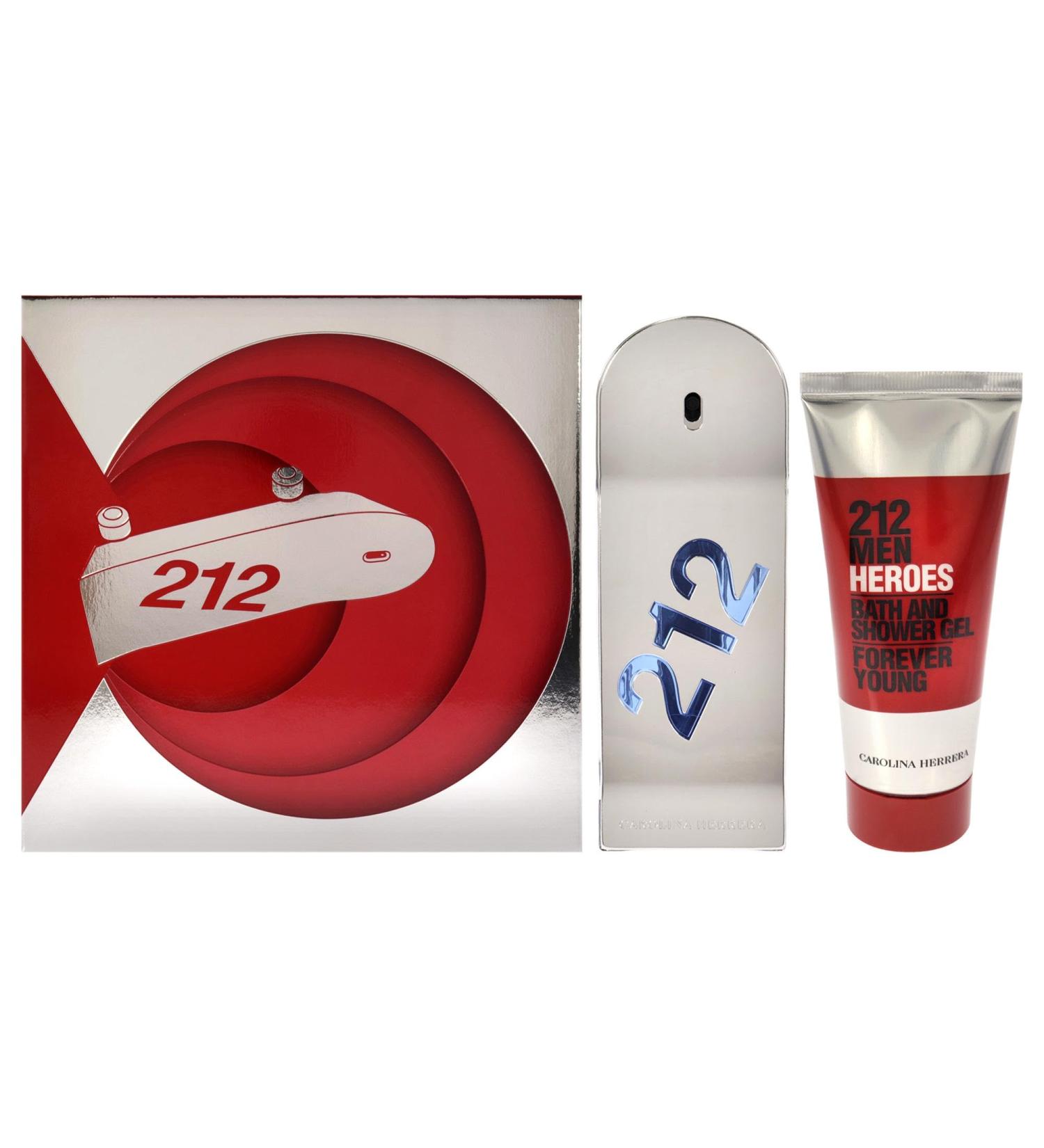 Carolina Herrera 212 Heroes Forever Young 3oz EDT Spray 3.4oz Bath and Shower Gel Men 2 Pc Gift Set - Buy Online on GoSupps.com