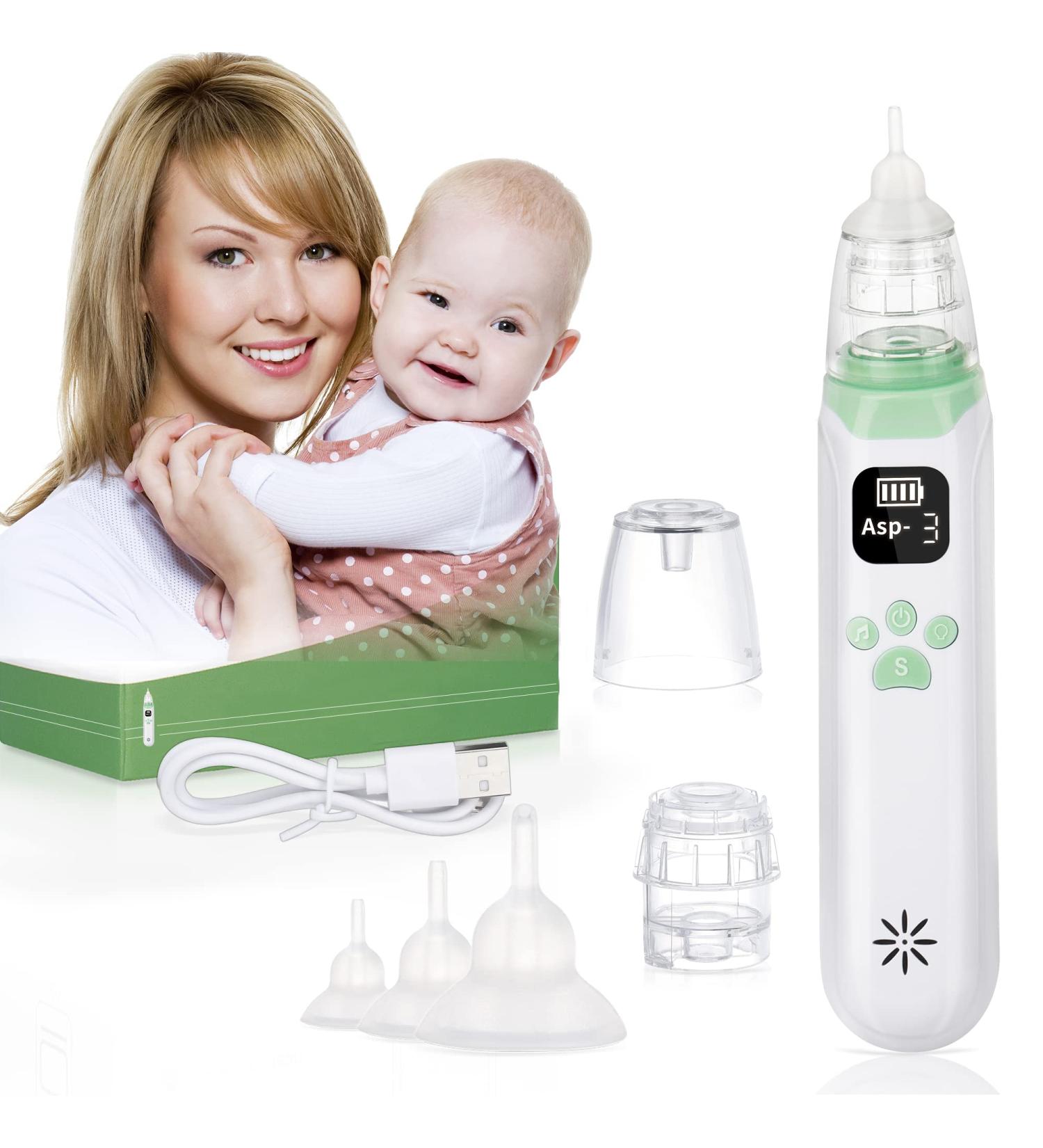 Rgdood Electric Nasal Aspirator for Baby with Music Soothing Function - Rechargeable Nose Sucker with 3 Silicone Tips - Buy Online on GoSupps.com