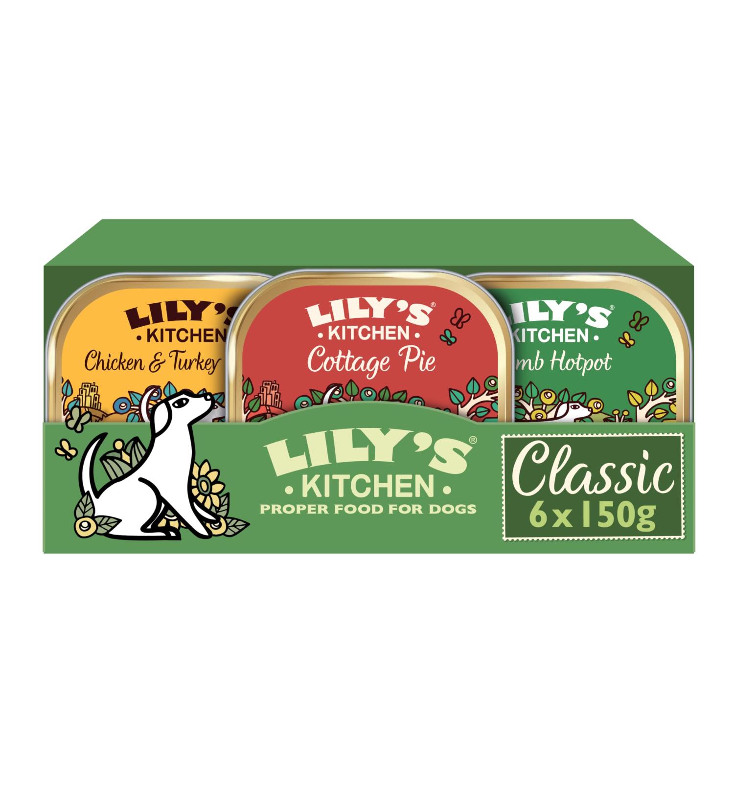 Lily's Kitchen Natural Adult Dog Food Wet Trays - Classic Dinners Multipack - Chicken Lamb & Beef - Complete Meal Recipes (6 Trays x 150g) Classic Multi 900 g (Pack of 1) - Buy Online on GoSupps.com