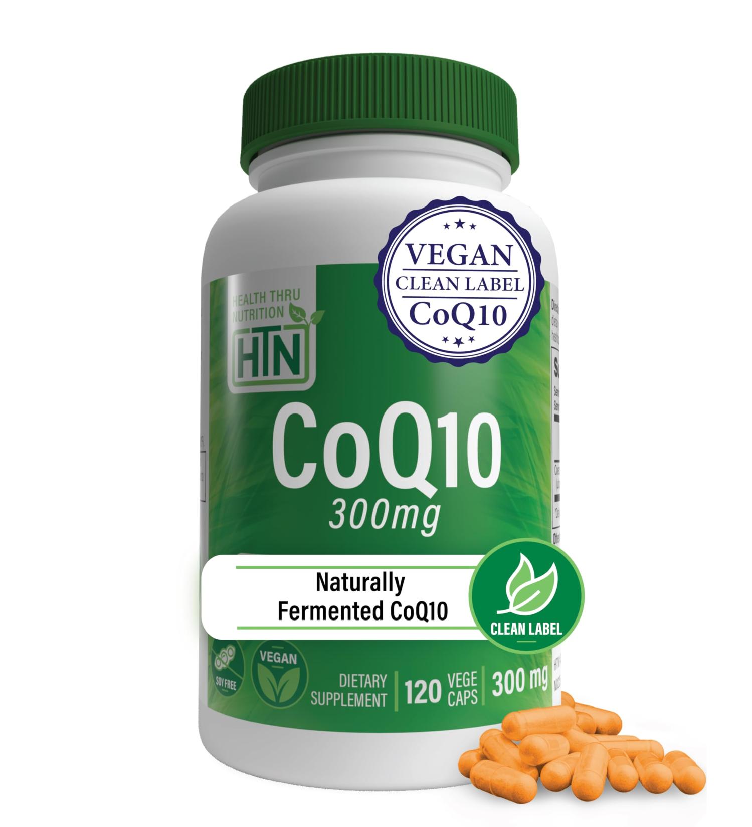 Health Thru Nutrition CoQ-10 300mg - 120 Capsules | High-Potency Ubiquinone Coenzyme Q10 | Supports Cellular Energy & Antioxidant Protection | Non-GMO Soy-Free Vegan Gluten-Free - Buy Online on GoSupps.com