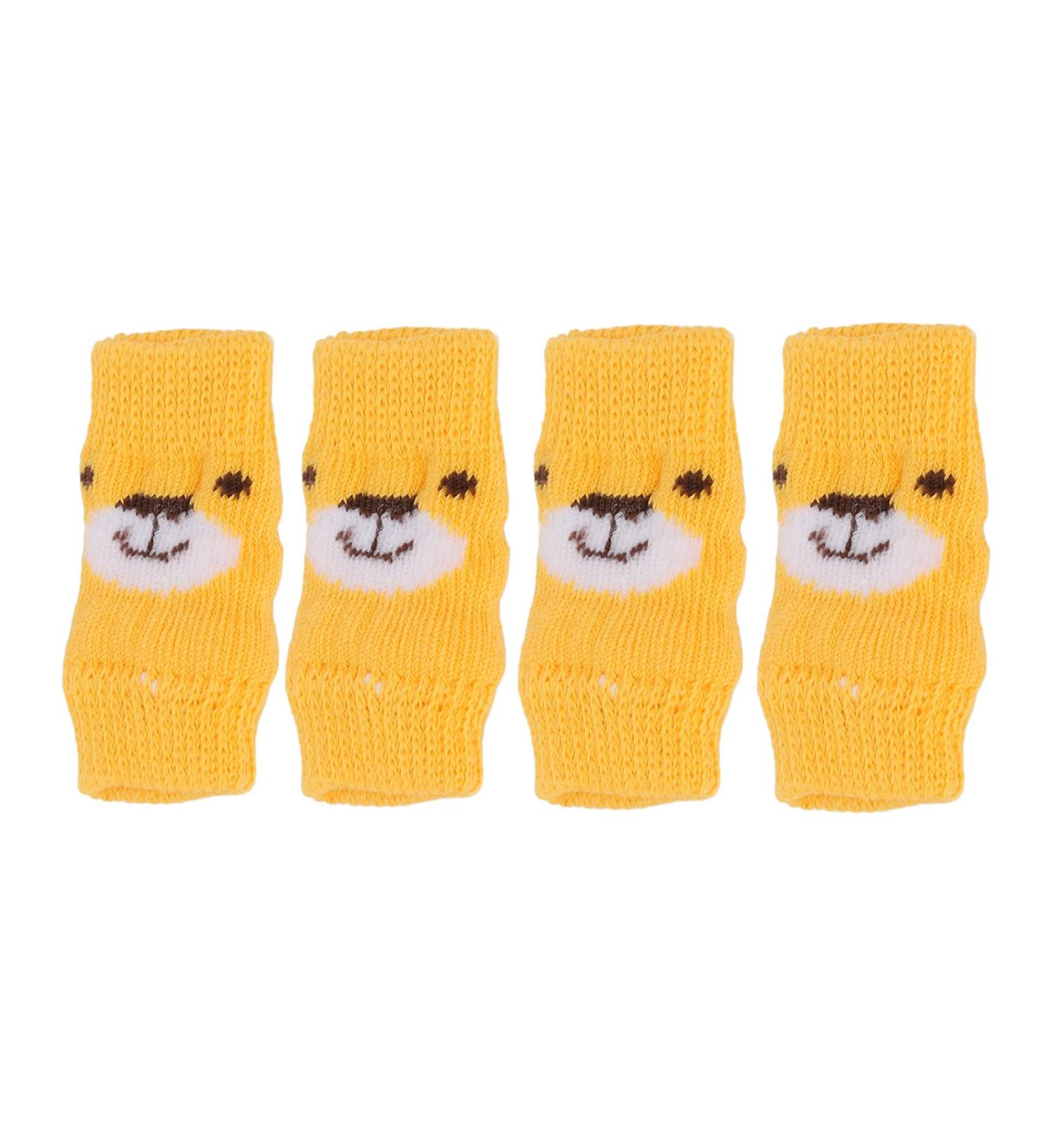 Dog Leg Brace 4Pcs Pet Dog Comfortable Elbow Protector Breathable Elastic Cartoon Bear Pattern Joints Warp Warm Dog Support Hock Covers for Legs Yellow(S) - Buy Online on GoSupps.com
