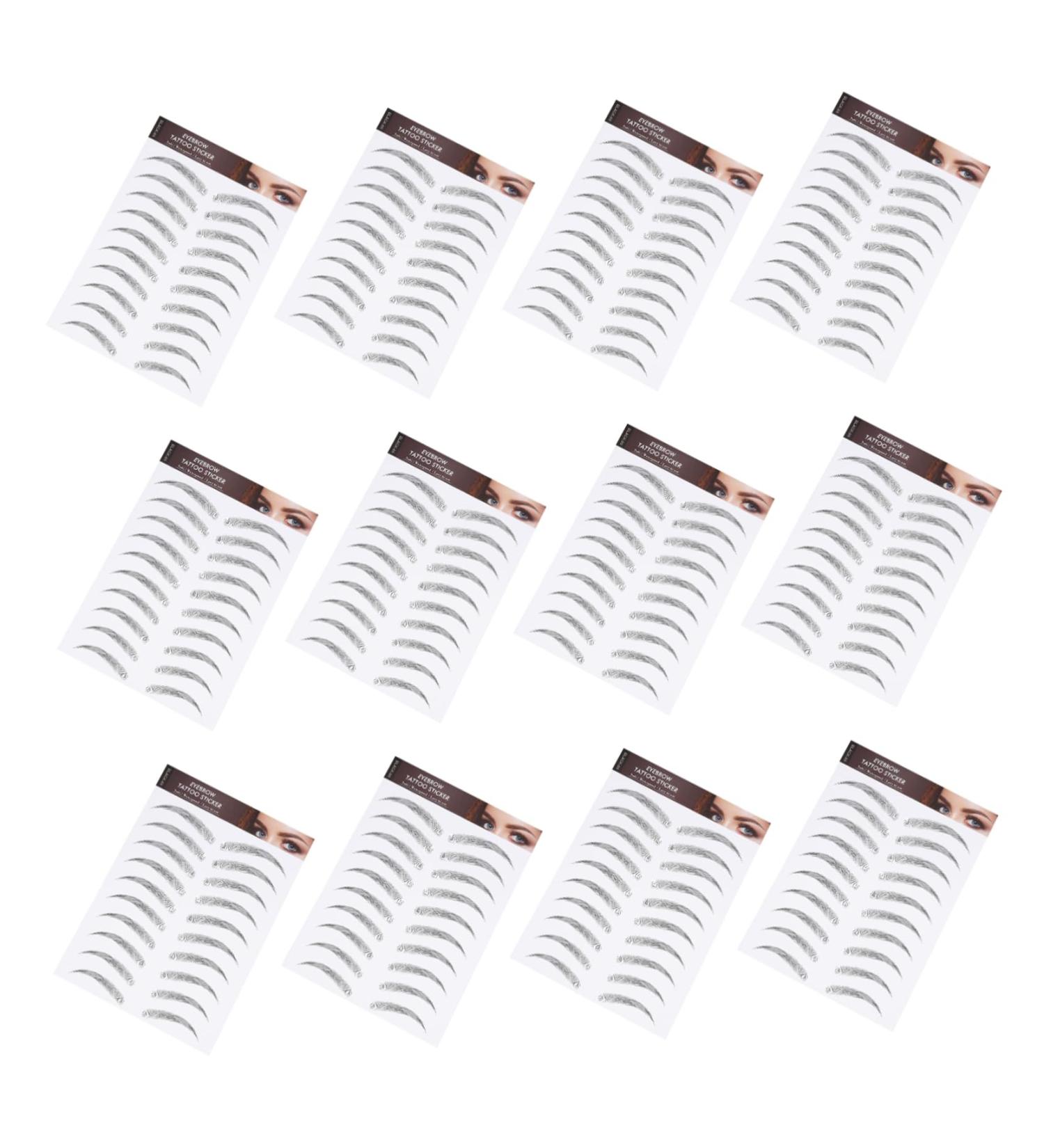 CANIGHT 12 Sheets False Eyebrows Tattoos Eyebrow Transfers Stickers for Women water proof stickers - Buy Online on GoSupps.com