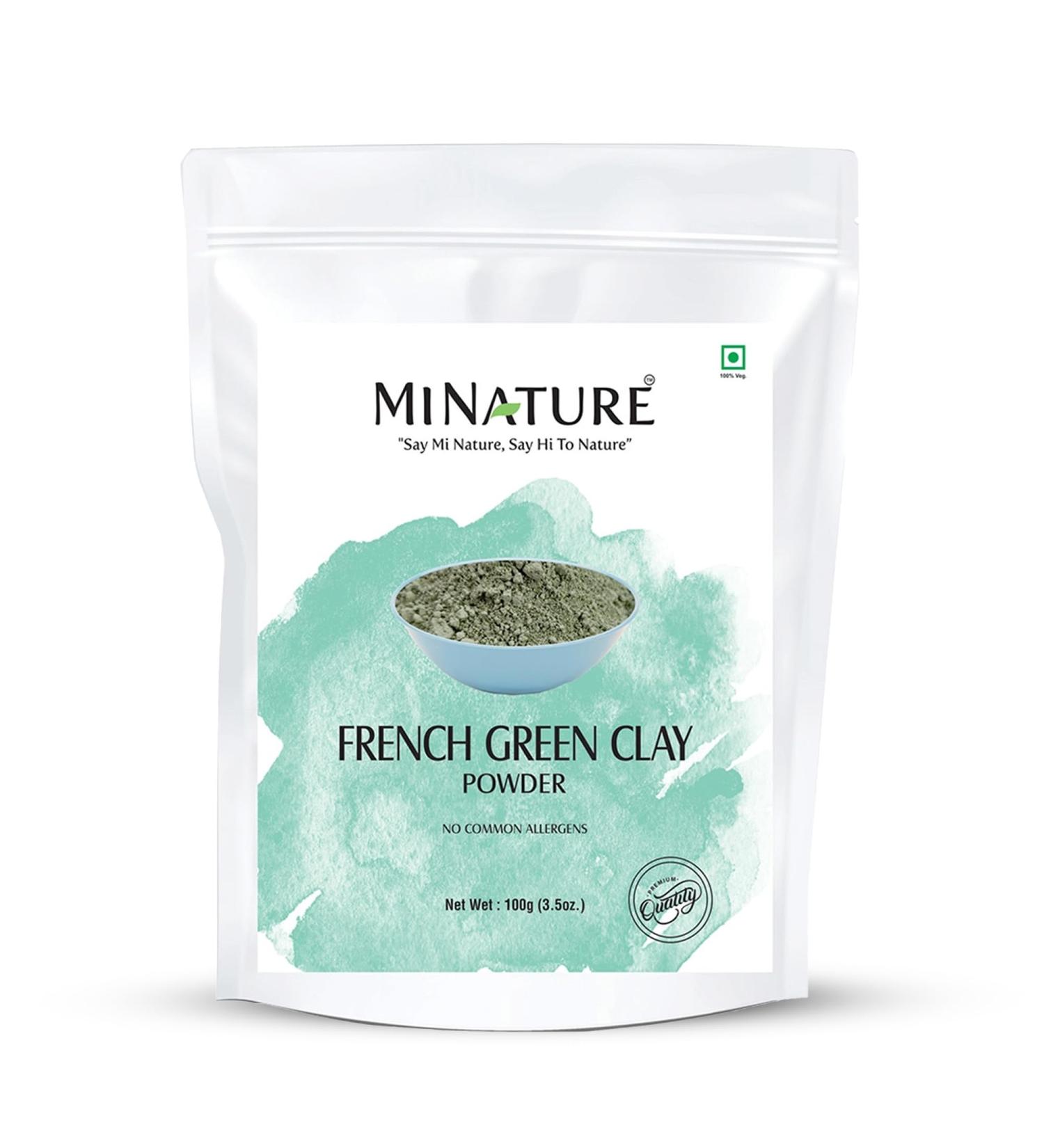 minature French Green Clay powder by mi nature 100g(3.5oz) Montmorillonite Clay Facial Care Skin care - Buy Online on GoSupps.com
