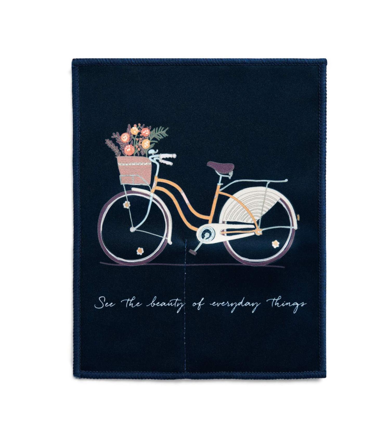 Beauty Everyday Things Bicycle Black 6 x 7.5 Inch Microfiber Two-Sided Eyeglasses Cleaning Cloth