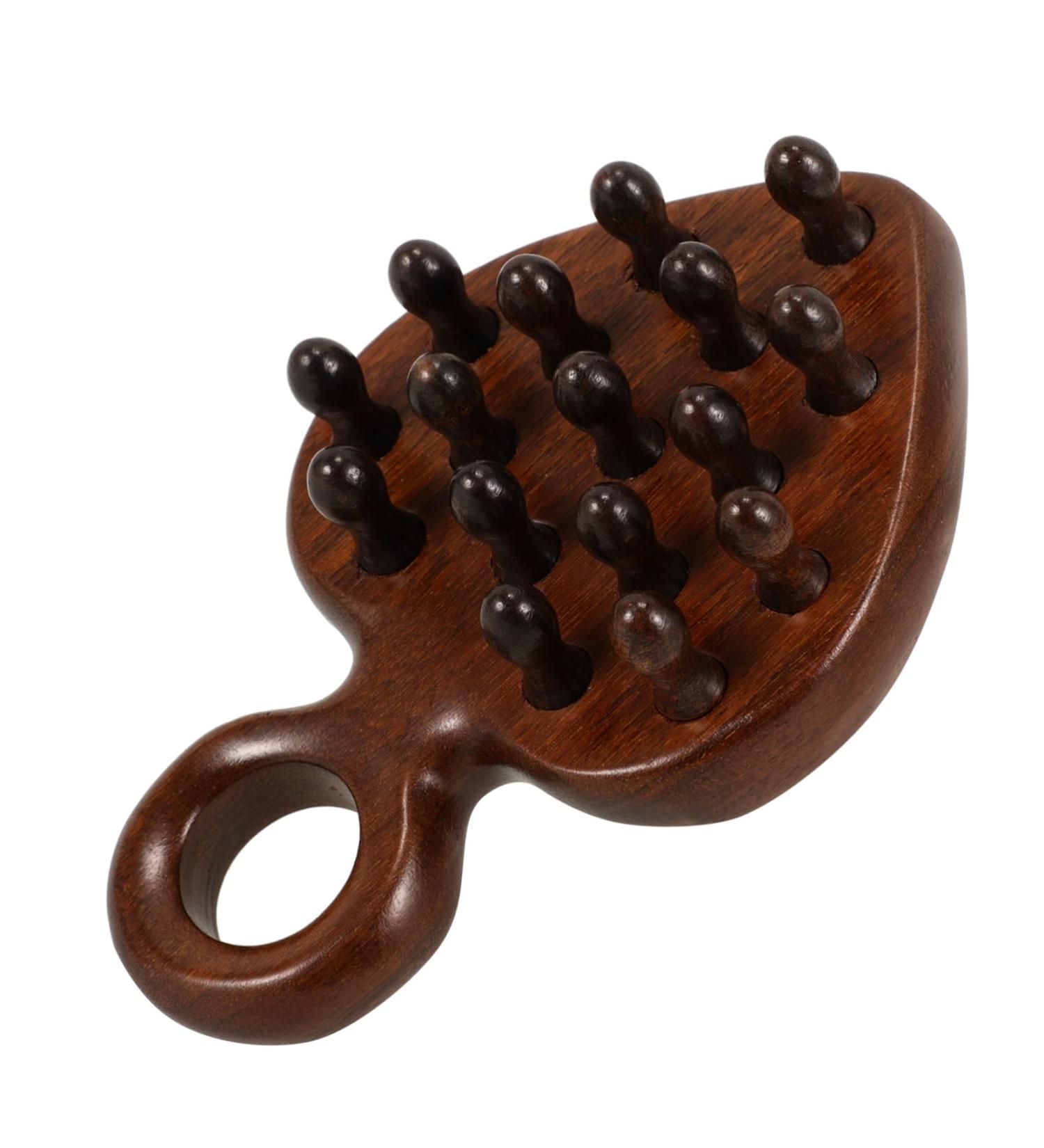 Anneome Wide Comb for Curly Hair - No Static Portable Wooden Ridge Comb for Scalp Care | 12.10x8.50cm Brown - Buy Online on GoSupps.com