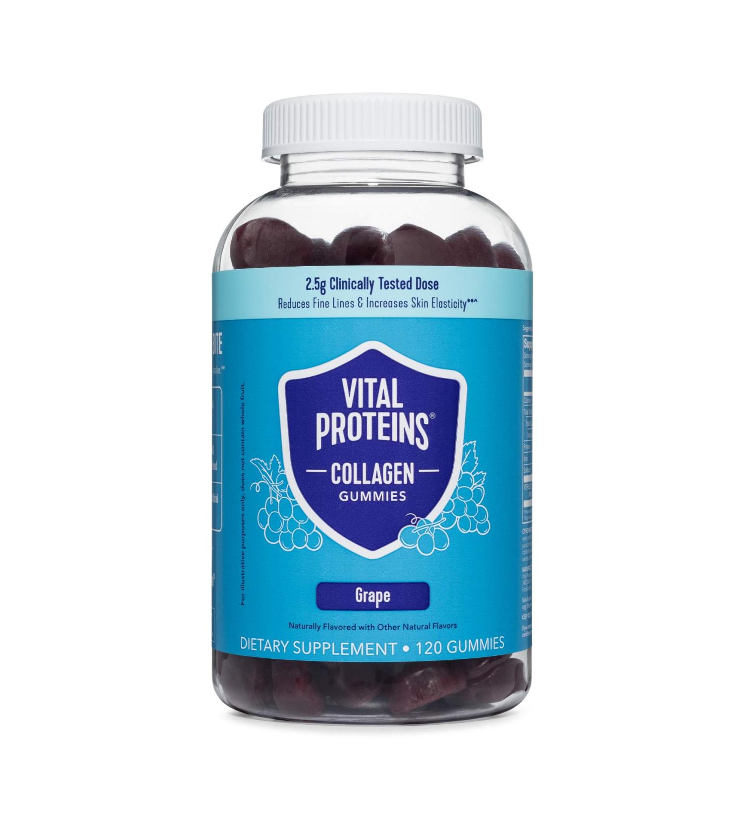 Vital Proteins Collagen Gummies - Grape Flavor (120 Gummies) for Healthy Skin & Joints - Buy Online on GoSupps.com