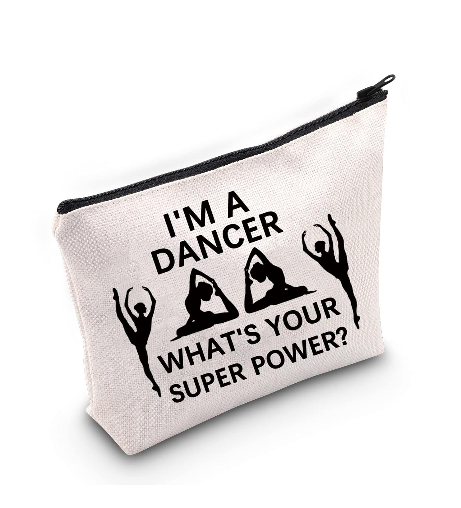 Levlo Funny Dancer Cosmetic Bag - Perfect Dance Performances Gift for Dancers & Dance Teachers - Large Zip Makeup Bag - Buy Online on GoSupps.com