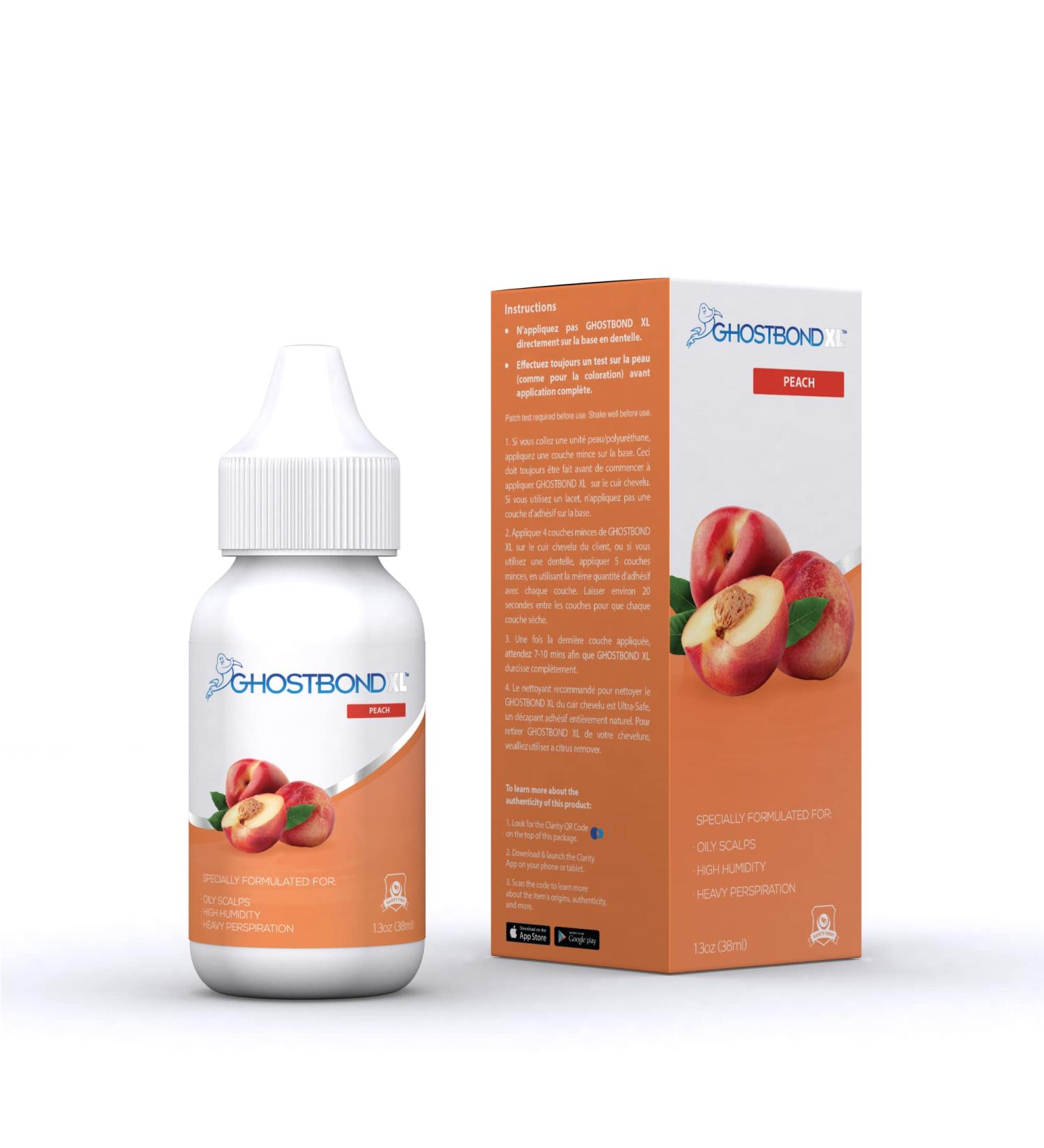 Pro Hair Labs - Ghostbond XL Peach - Full Head Bond For Poly & Lace | Wig Glue Hair Adhesive Specially Formulated For High Humidity Heavy Perspiration And Oily Scalps - 1.3oz - Buy Online on GoSupps.com