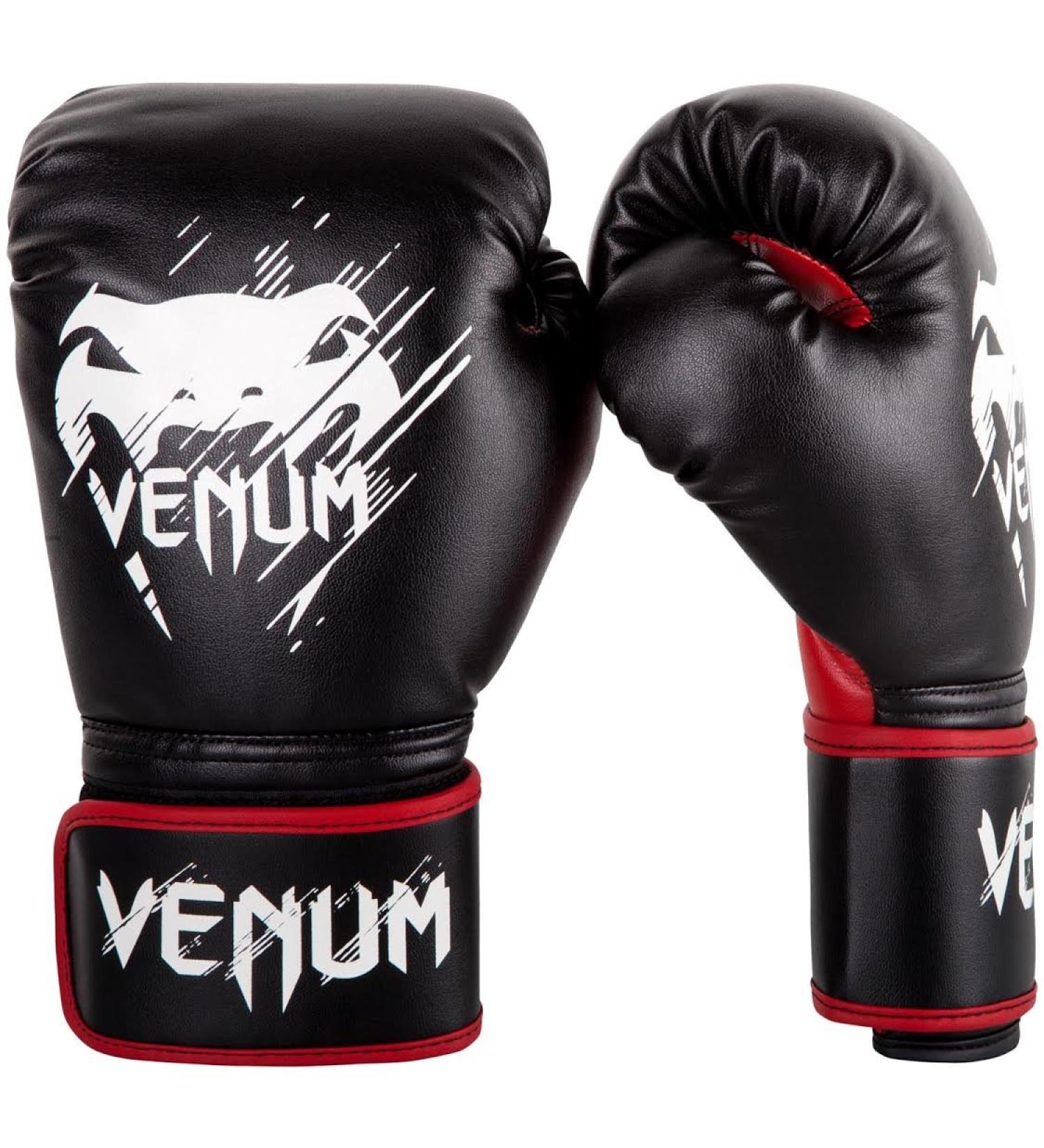 Venum Kids Contender Boxing Gloves - Black/Red 8 oz | International Shipping Available - Buy Online on GoSupps.com