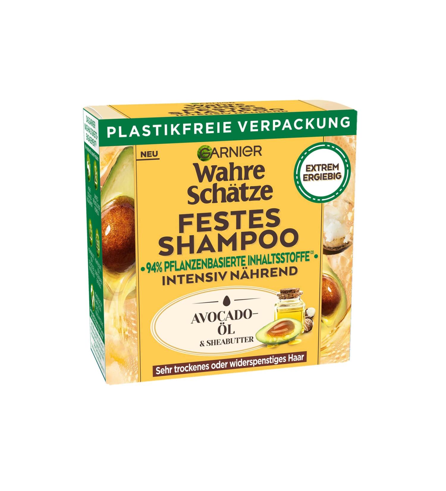 Garnier Shampoo Firm, detangling shampoo for dry and unruly hair, for more shine and softness, real treasures, 1 x 60 ml