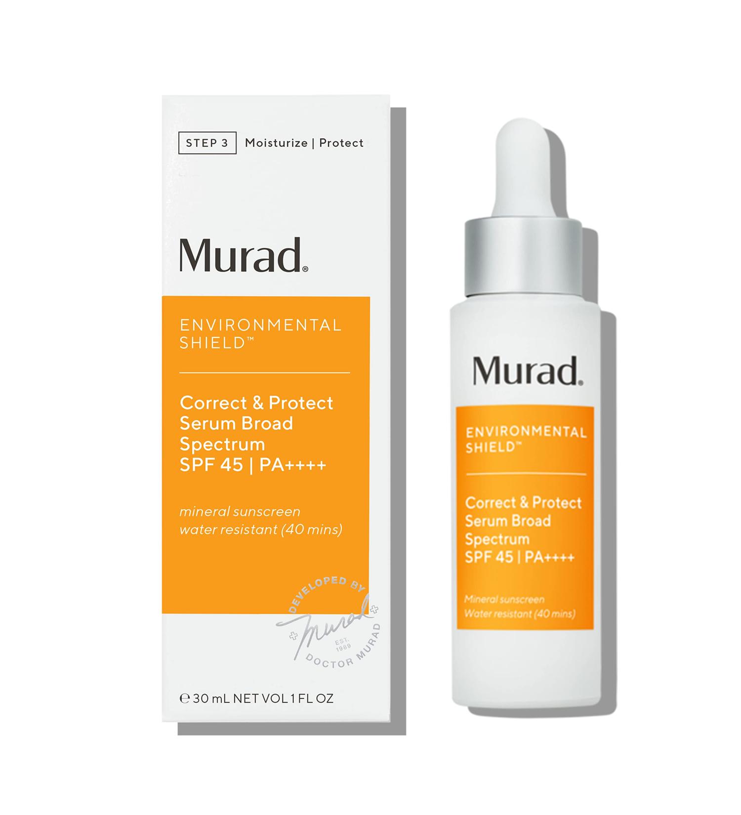 Murad Correct & Protect SPF 45 Mineral Sunscreen Serum - Blue Light Defense - Brightens Skin, 1.0 Fl Oz - Buy Online on GoSupps.com