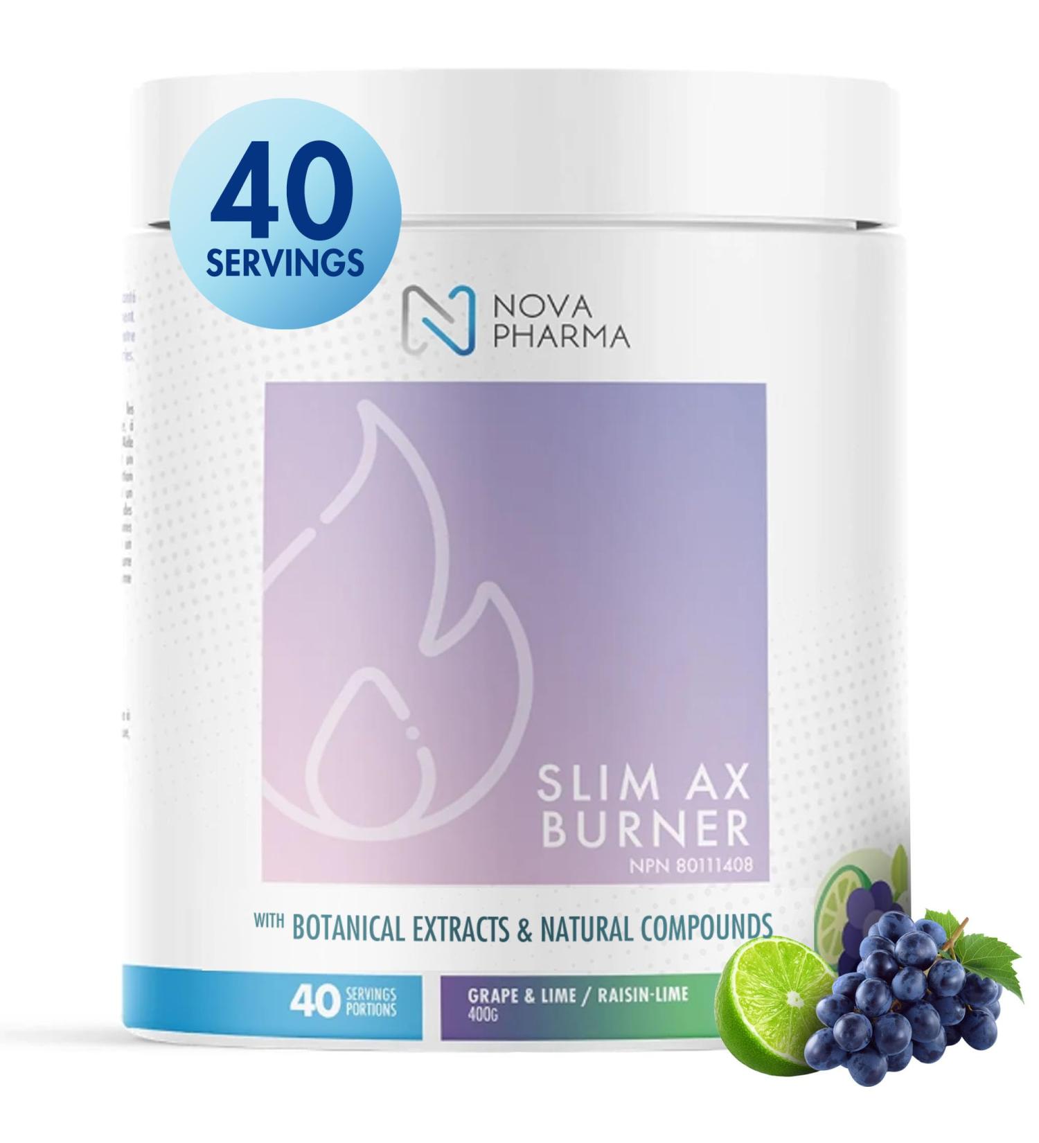 Nova Pharma Pre Workout Powder - Garcinia Cambogia - L Carnitine Supplement - Chromium Supplement - 40 Servings (Grape and Lime) - Buy Online on GoSupps.com