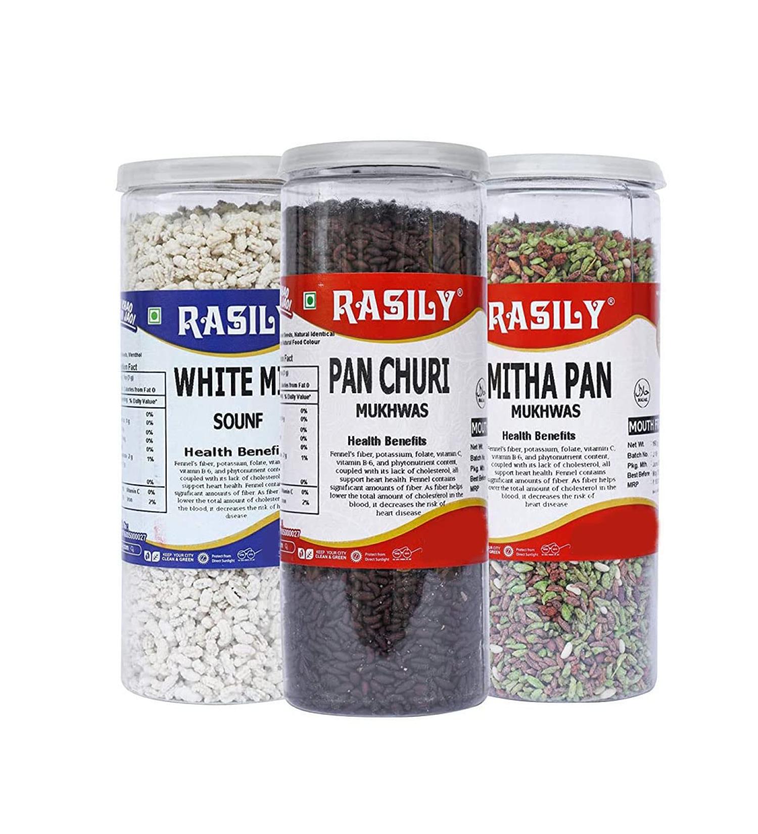 RASILY White Mint Madrasi Mix Churi & Mitha Mix mukhwas Combo_Packing May Vary - Buy Online on GoSupps.com