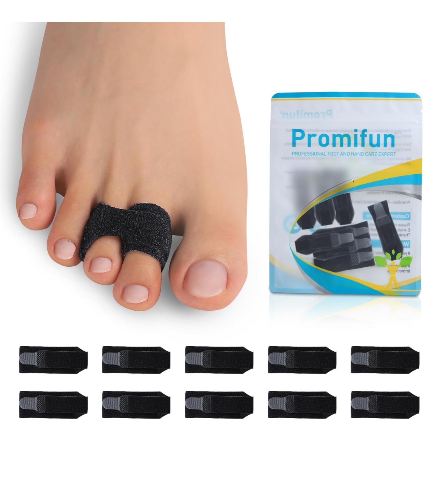 10 Pack Hammer Toe Corrector - Orthopedic Toe Splints & Cushioned Bandages for Broken & Crooked Toes | Heal Wrap Separators (Black - Buy Online on GoSupps.com