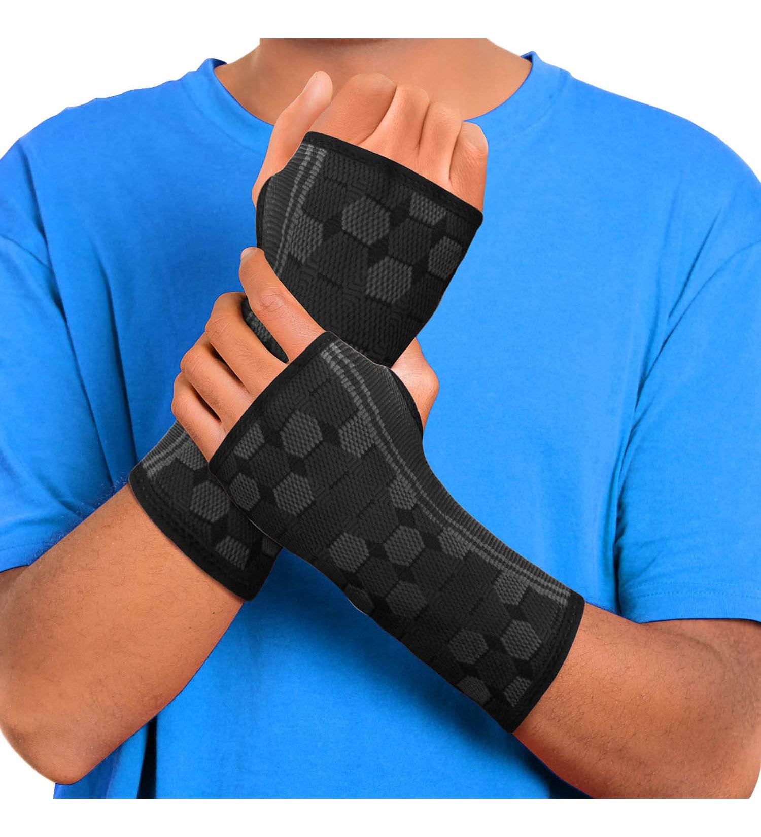 Sparthos Wrist Support Sleeves (Pair) - Medical Compression for Carpal Tunnel Relief - Breathable Wrist Brace for Men and Women - Medium Midnight Black - Buy Online on GoSupps.com